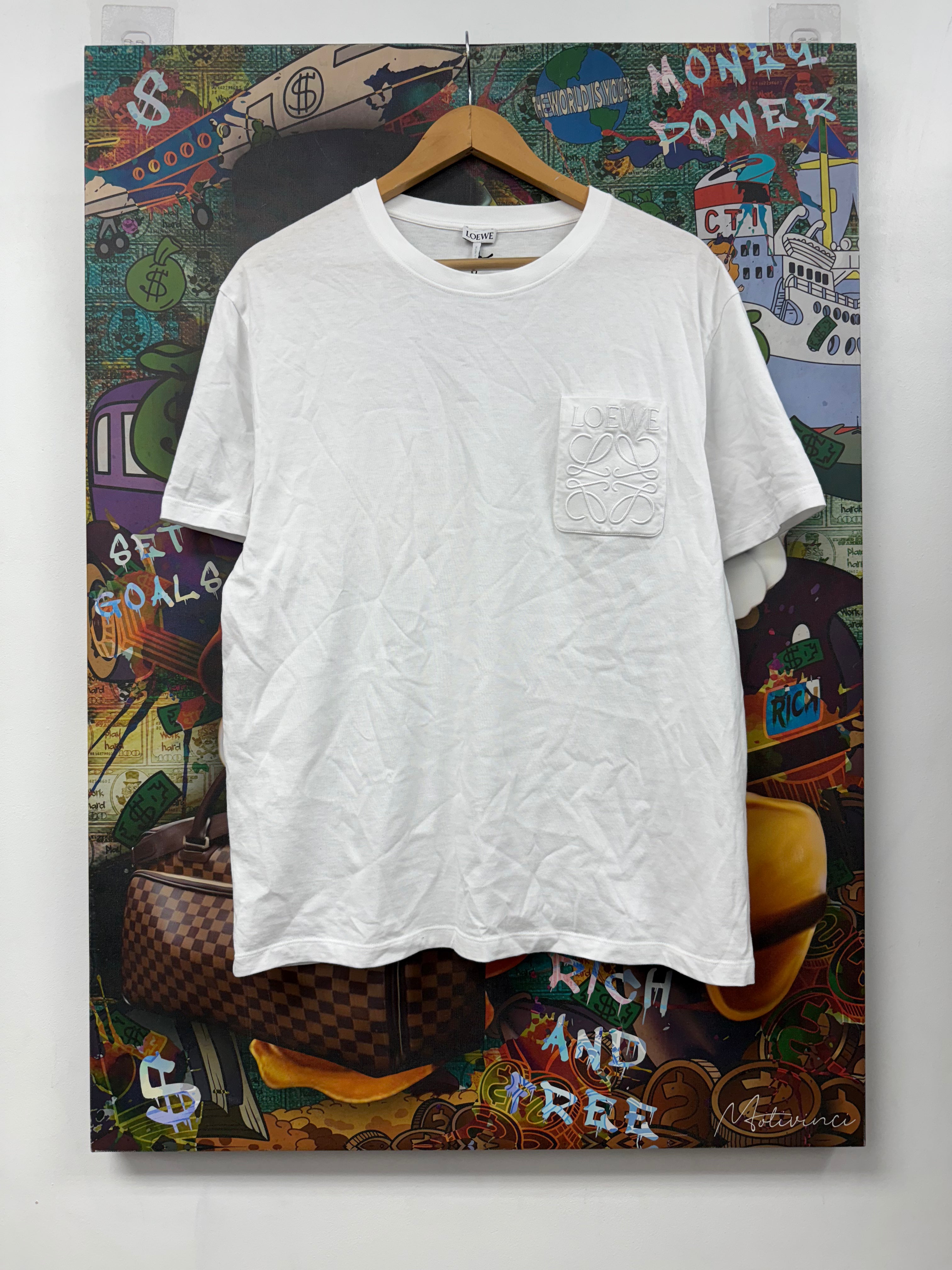 Loewe White Anagram Pocket Tee