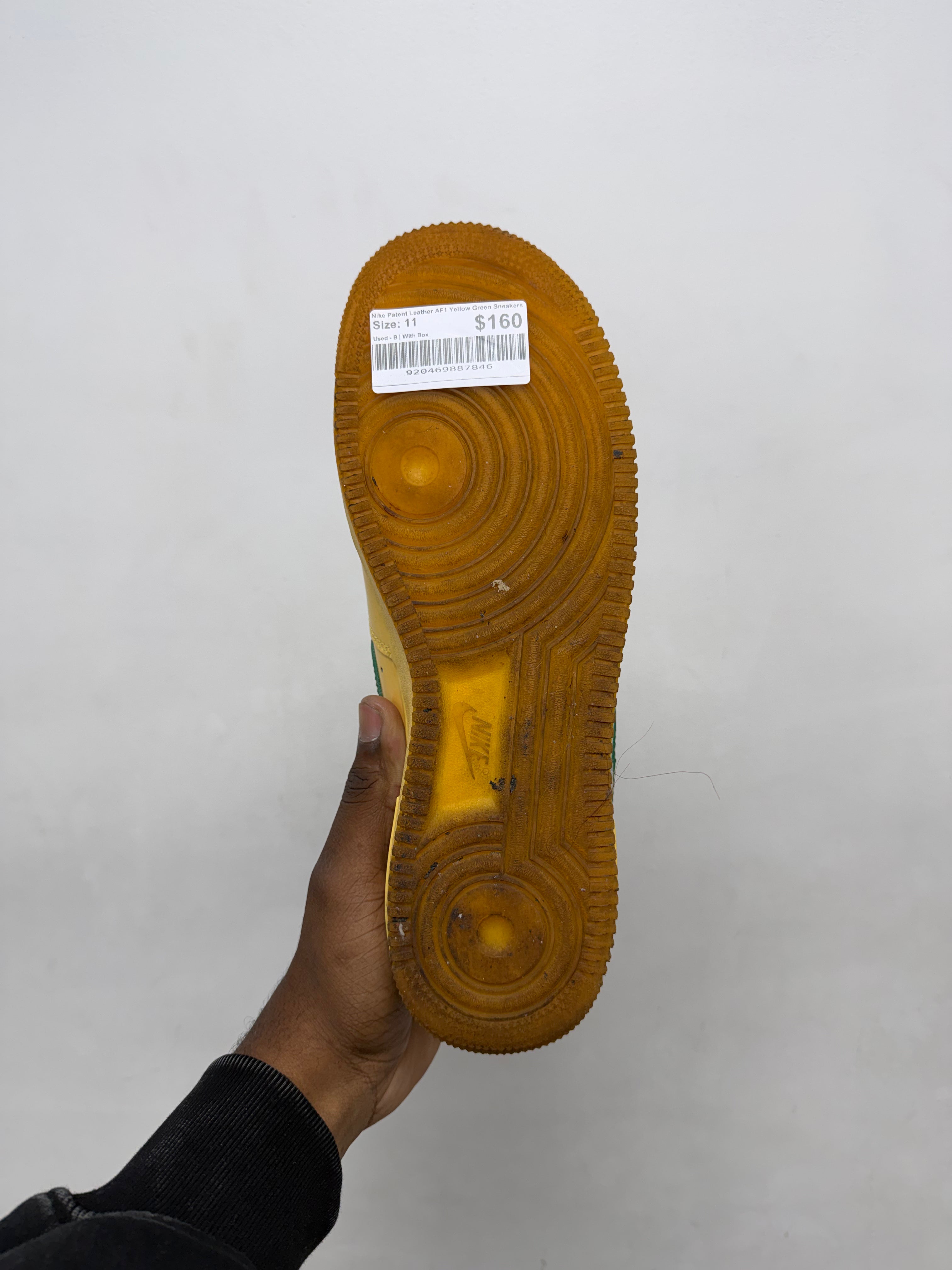 Nike Patent Leather AF1 Yellow Green Sneakers