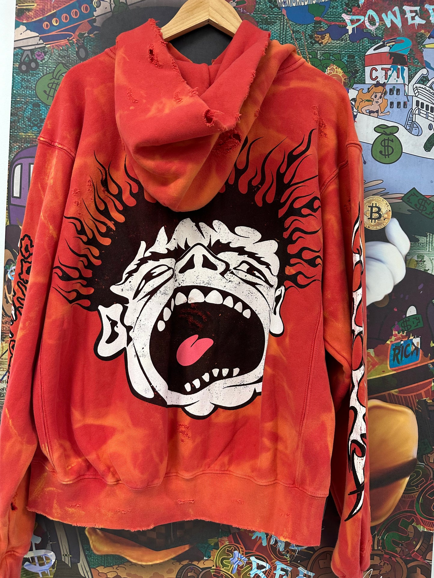 Hellstar Tie Dye Hoodie Red Orange