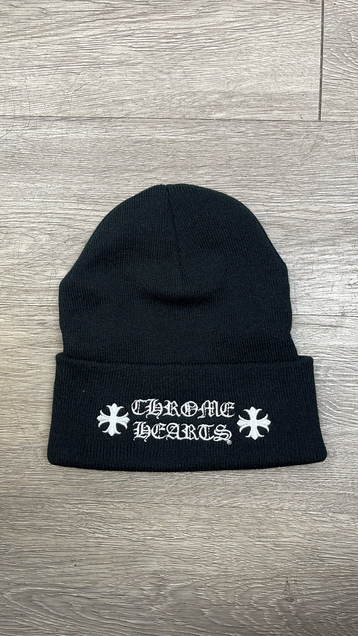 Chrome Hearts Black White Plus Logo Beanie