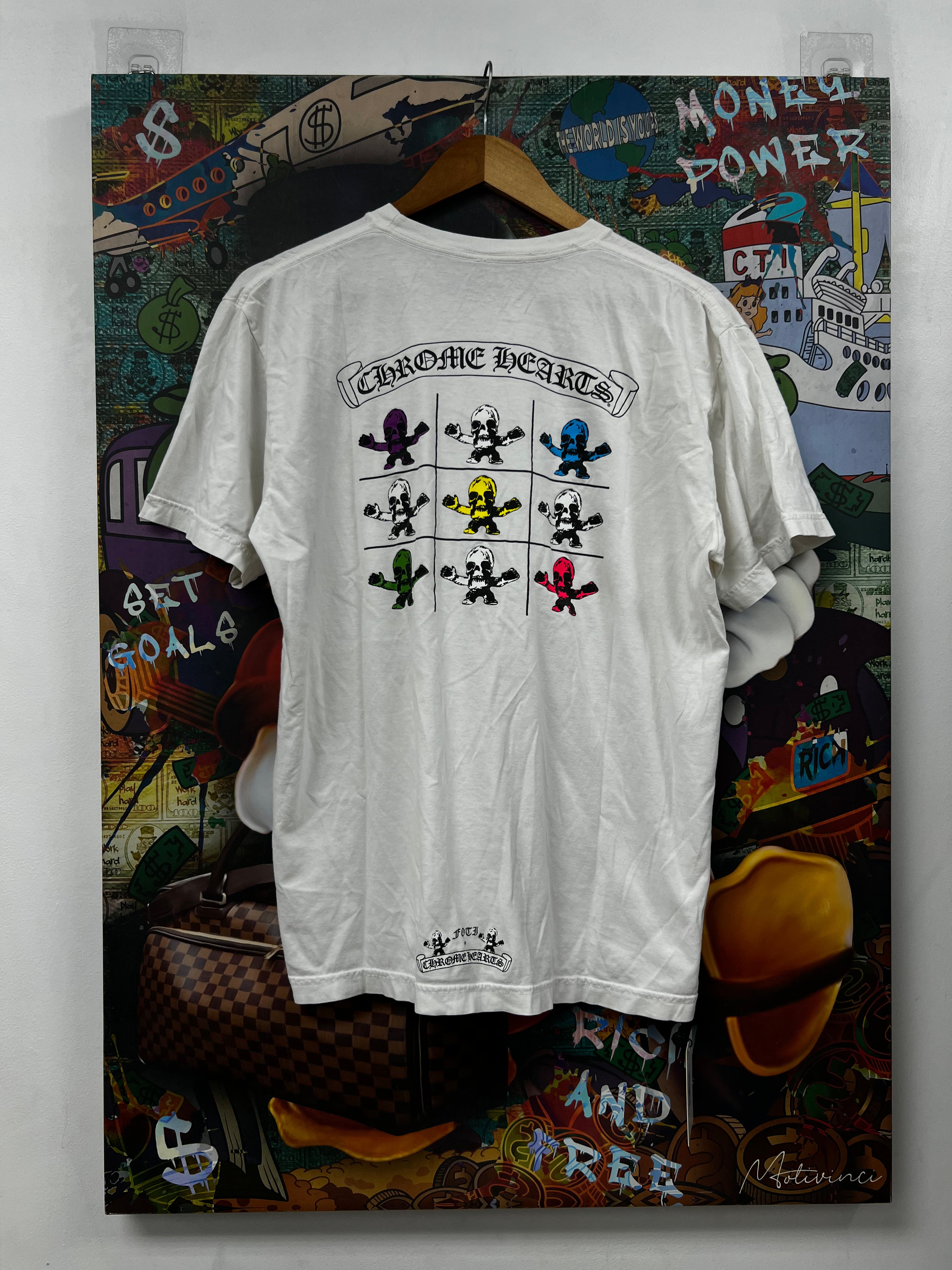 Chrome Hearts White Multi Foti Tic Tac Toe Tee