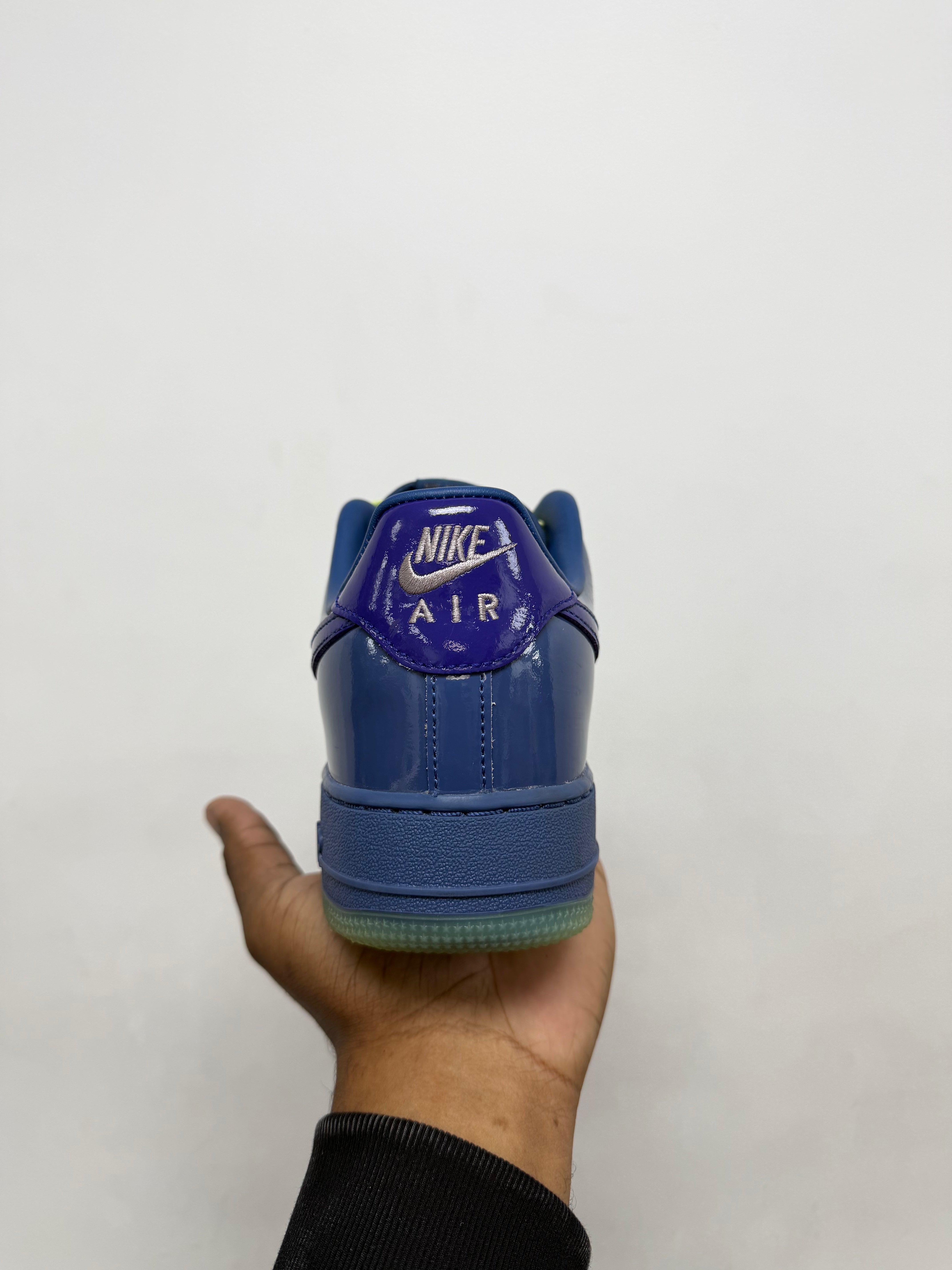 Nike Patent Leather AF1 Navy Yellow Sneakers