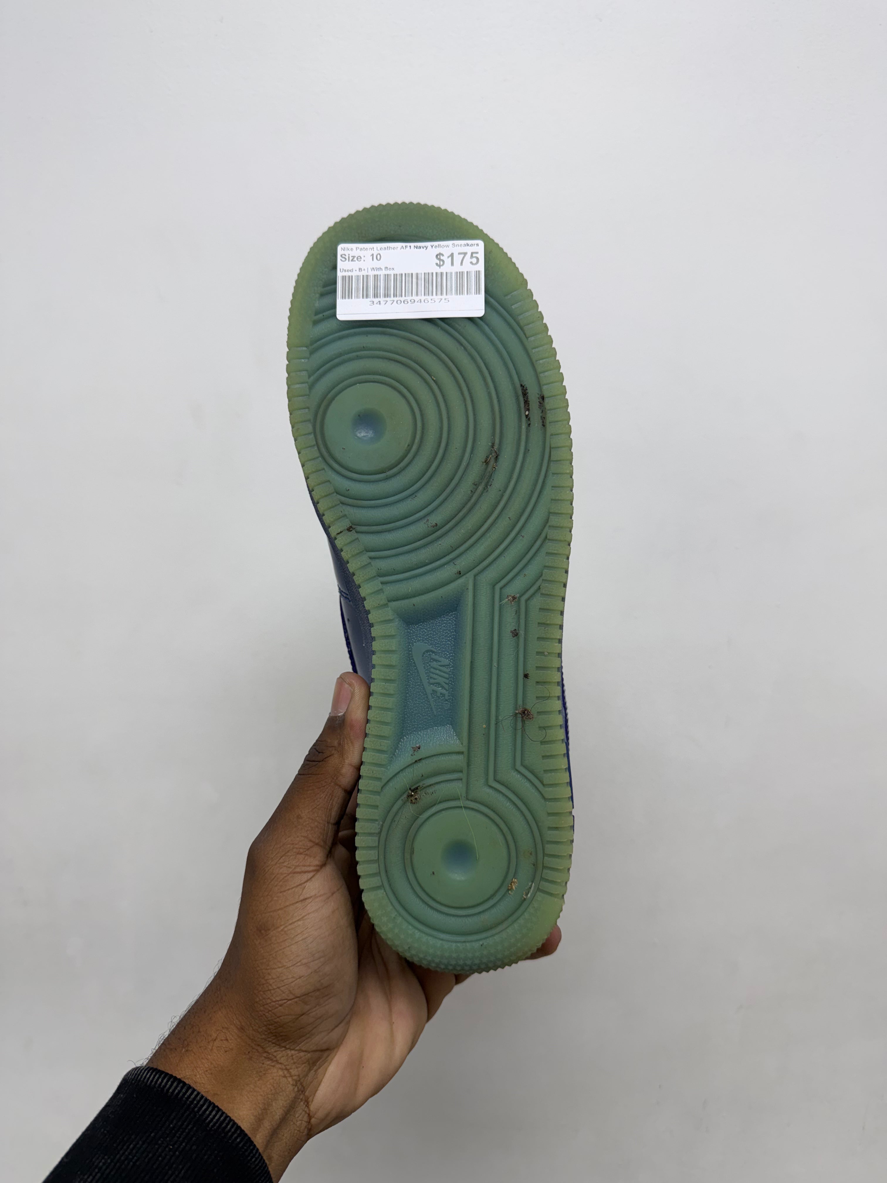 Nike Patent Leather AF1 Navy Yellow Sneakers
