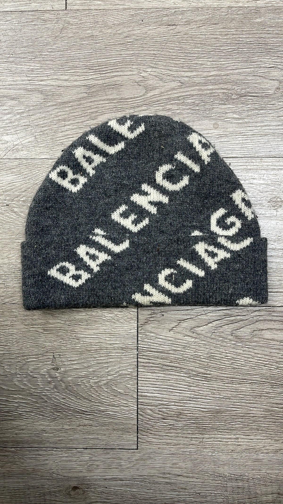 Balenciaga Grey Monogram Beanie