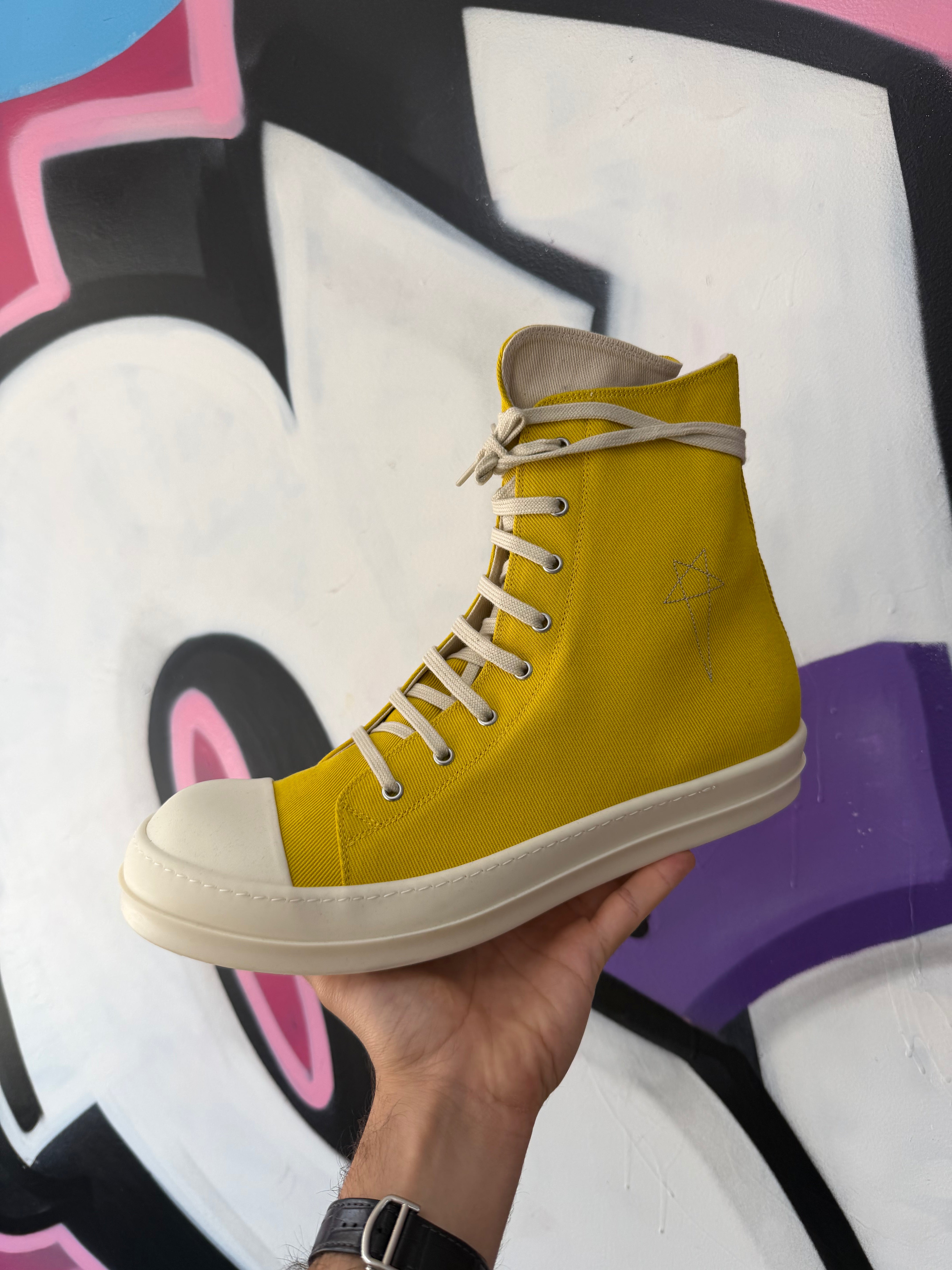 Rick Owens Lemon & Milk 'DRKSHDW' Penta Ramone High Sneakers