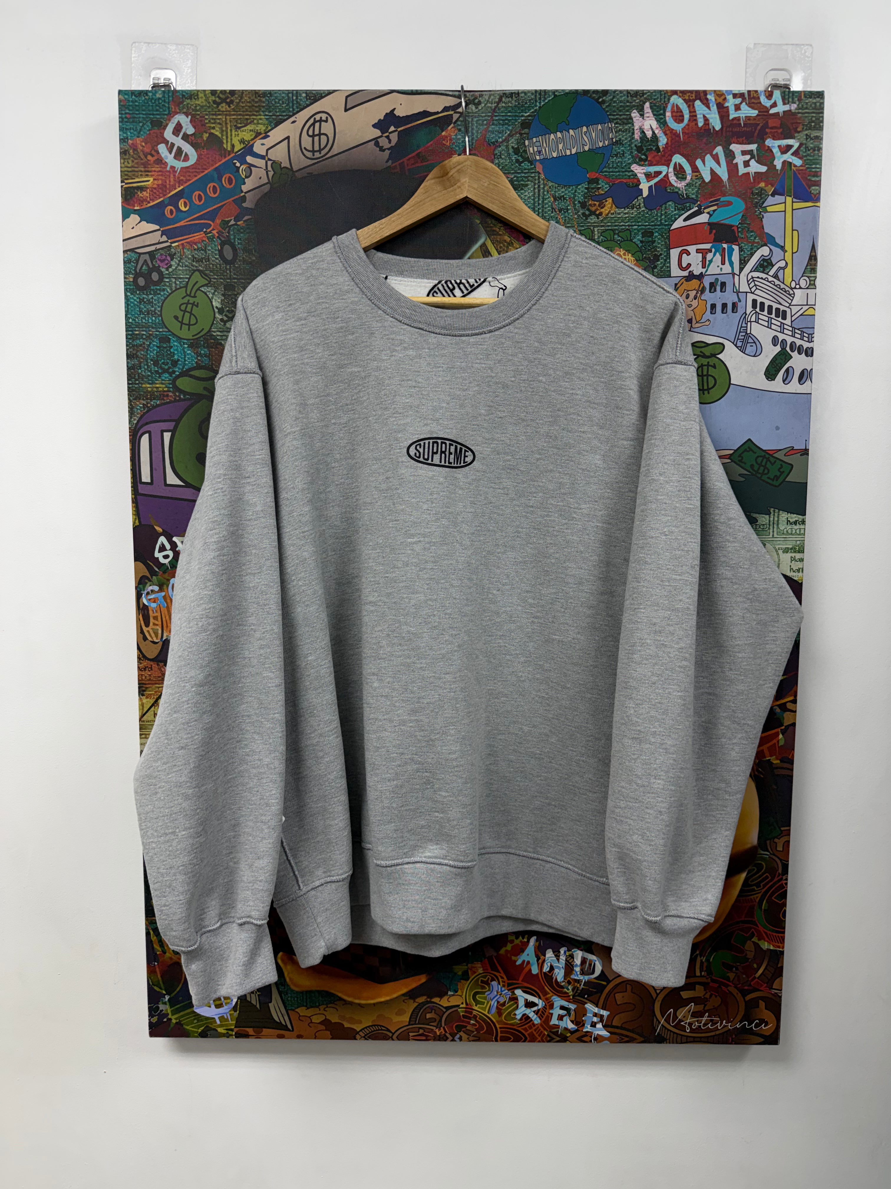 Supreme Grey Reversable Crewneck