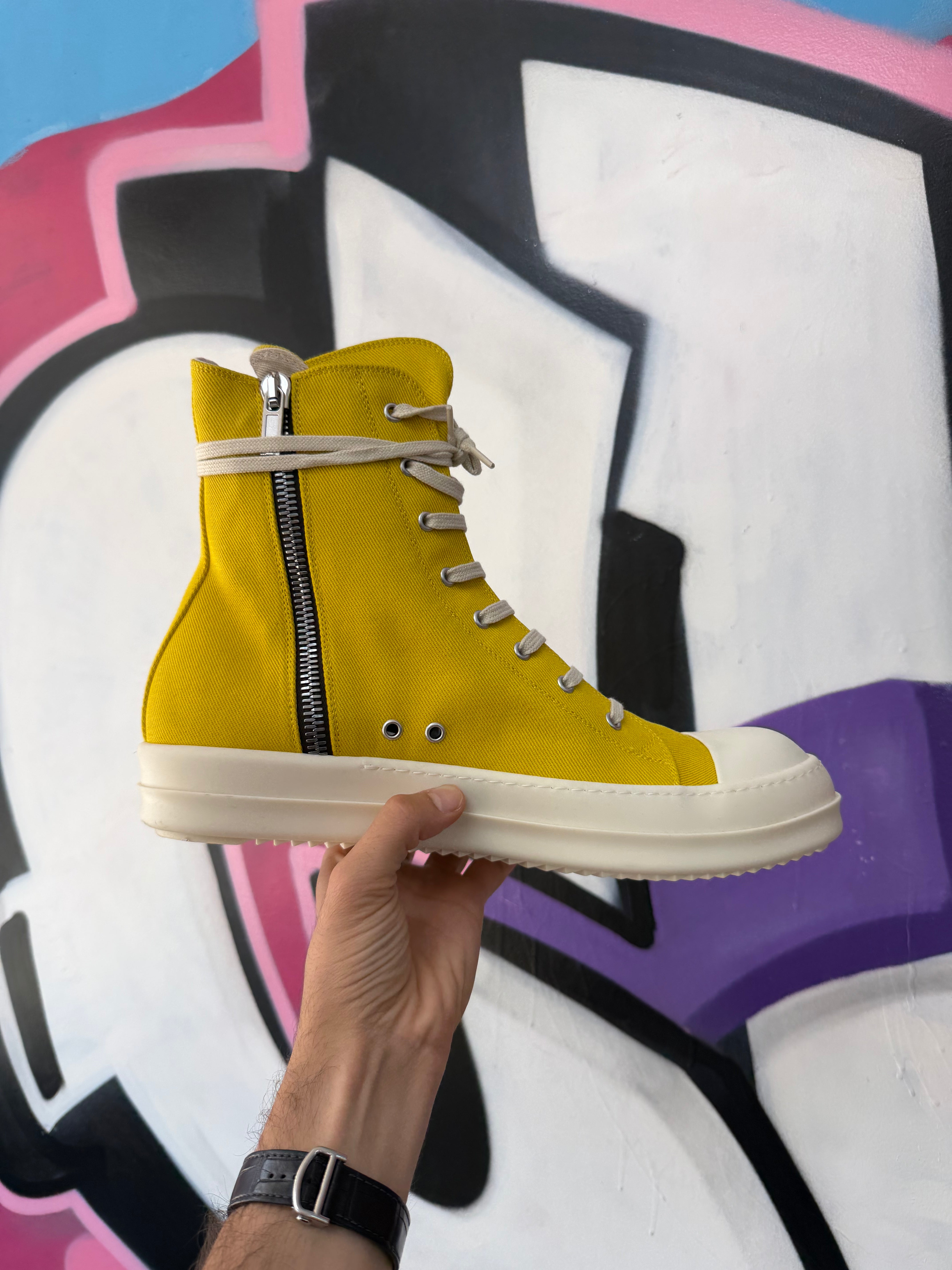 Rick Owens Lemon & Milk 'DRKSHDW' Penta Ramone High Sneakers