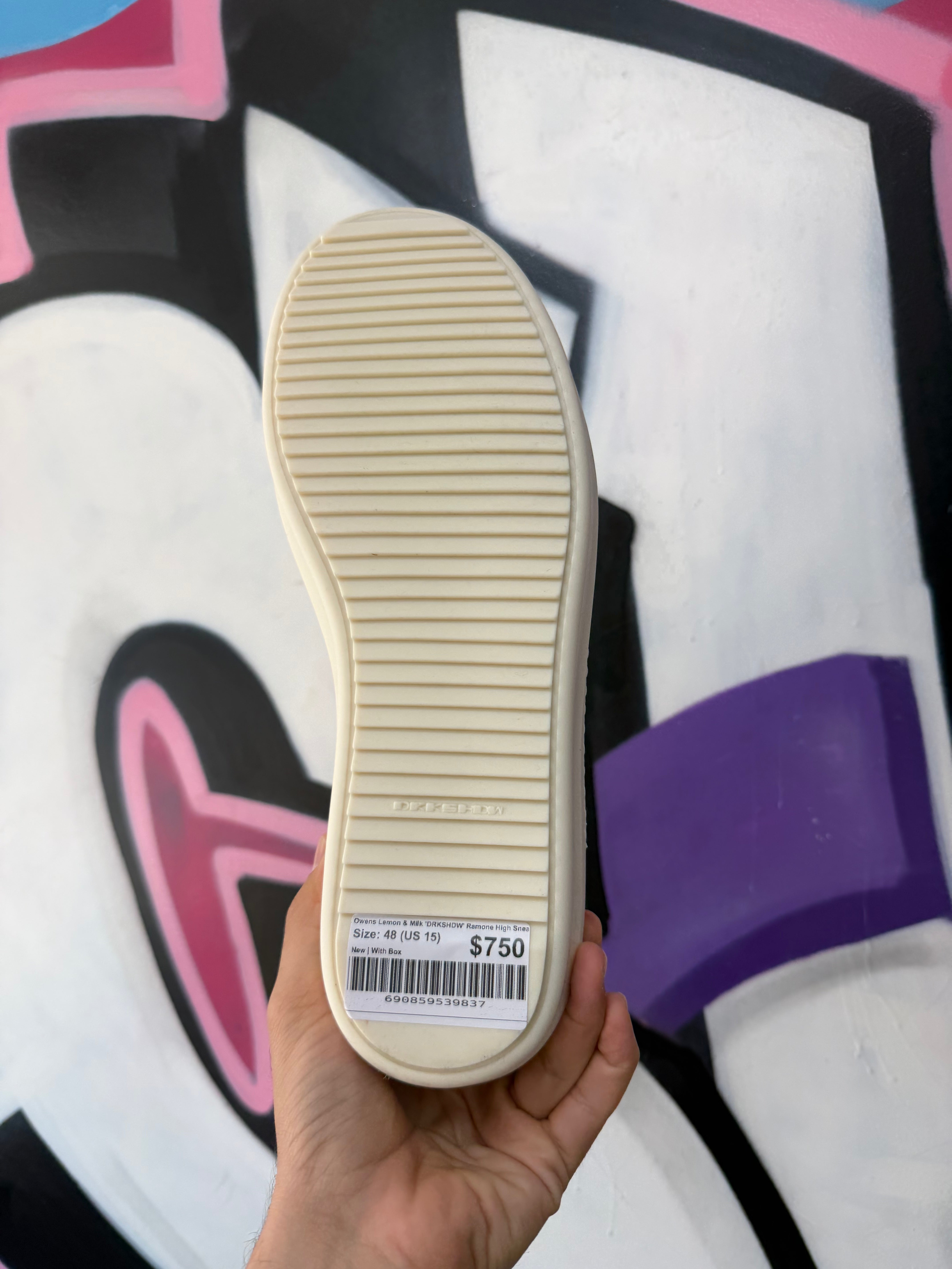 Rick Owens Lemon & Milk 'DRKSHDW' Penta Ramone High Sneakers