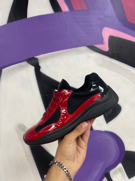 Prada Cup Red Black Sneakers