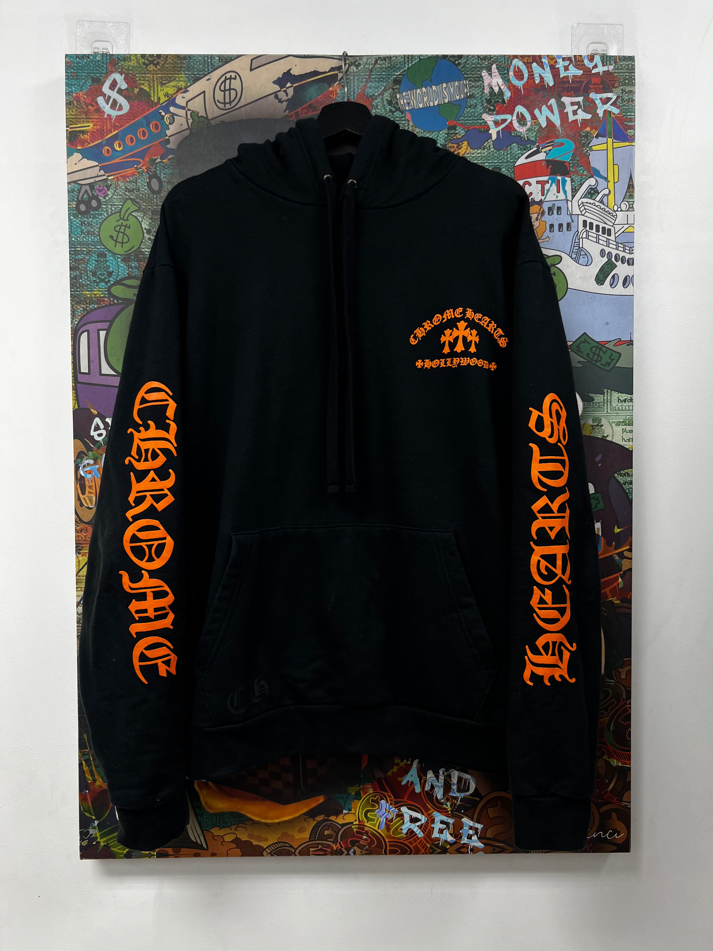 Chrome Hearts Black Orange King Taco Hoodie