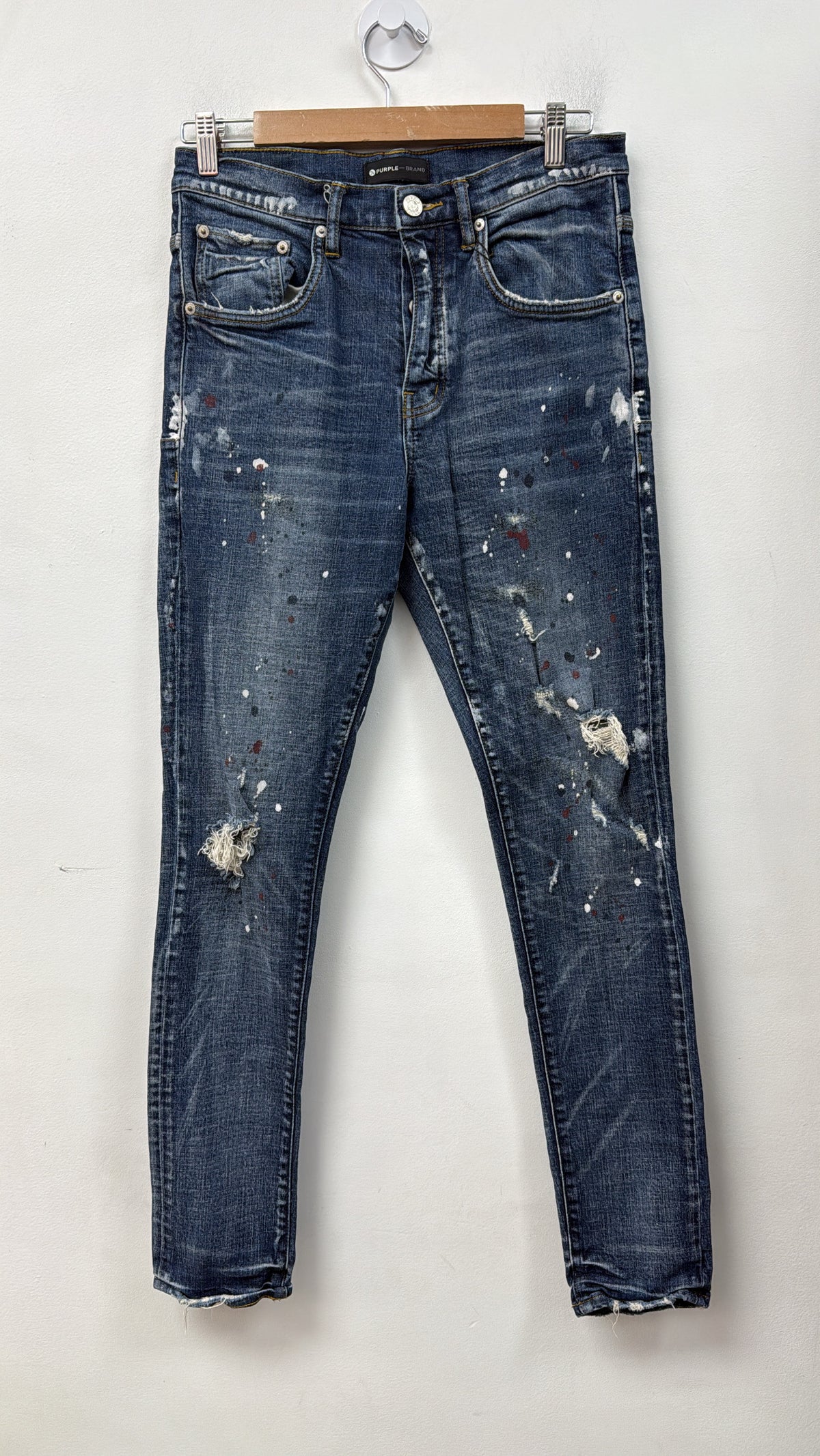 Purple Brand Deep Indigo Splatter P002 Jeans