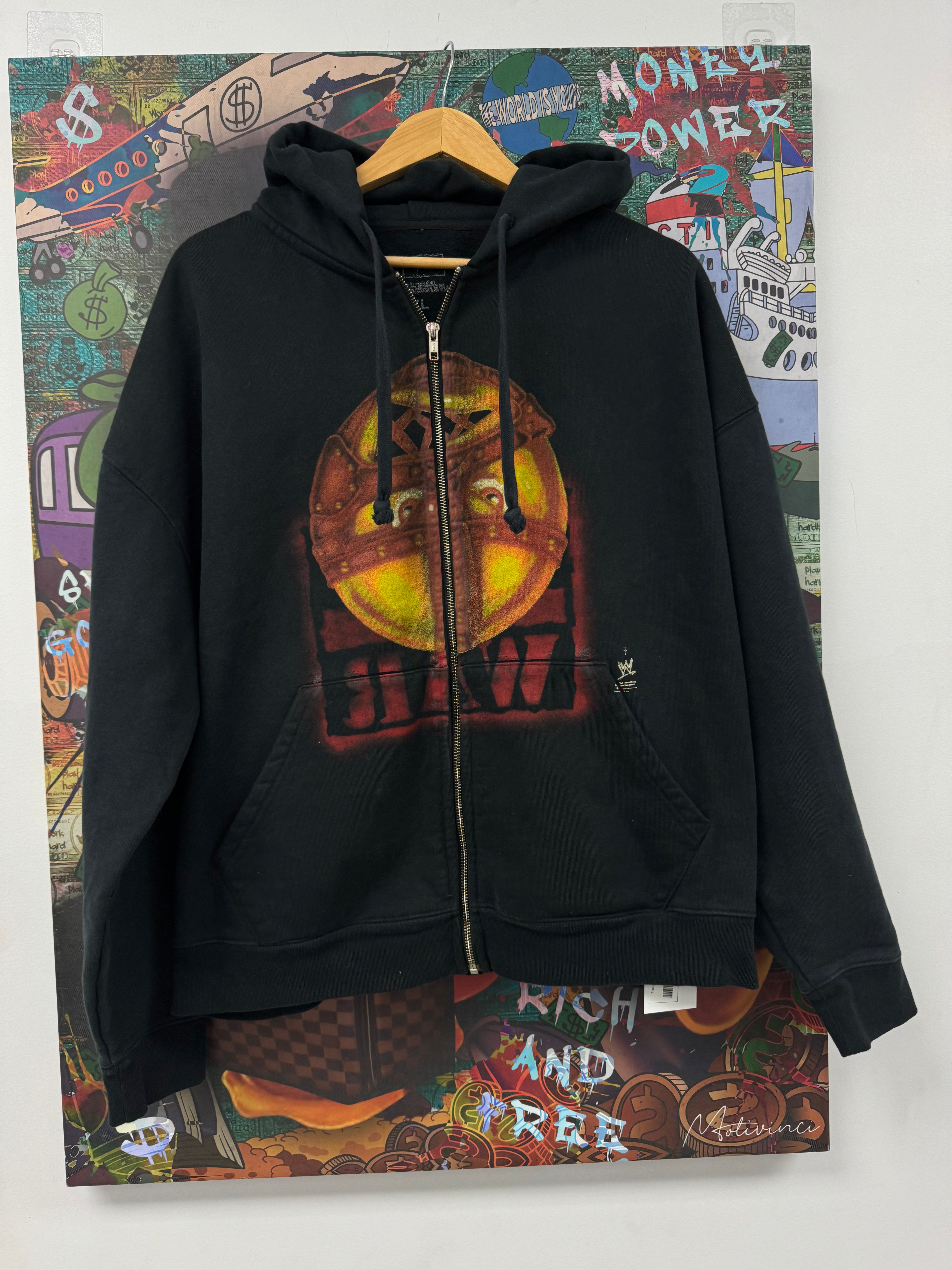 Travis WWE Zip Up Black New XXL