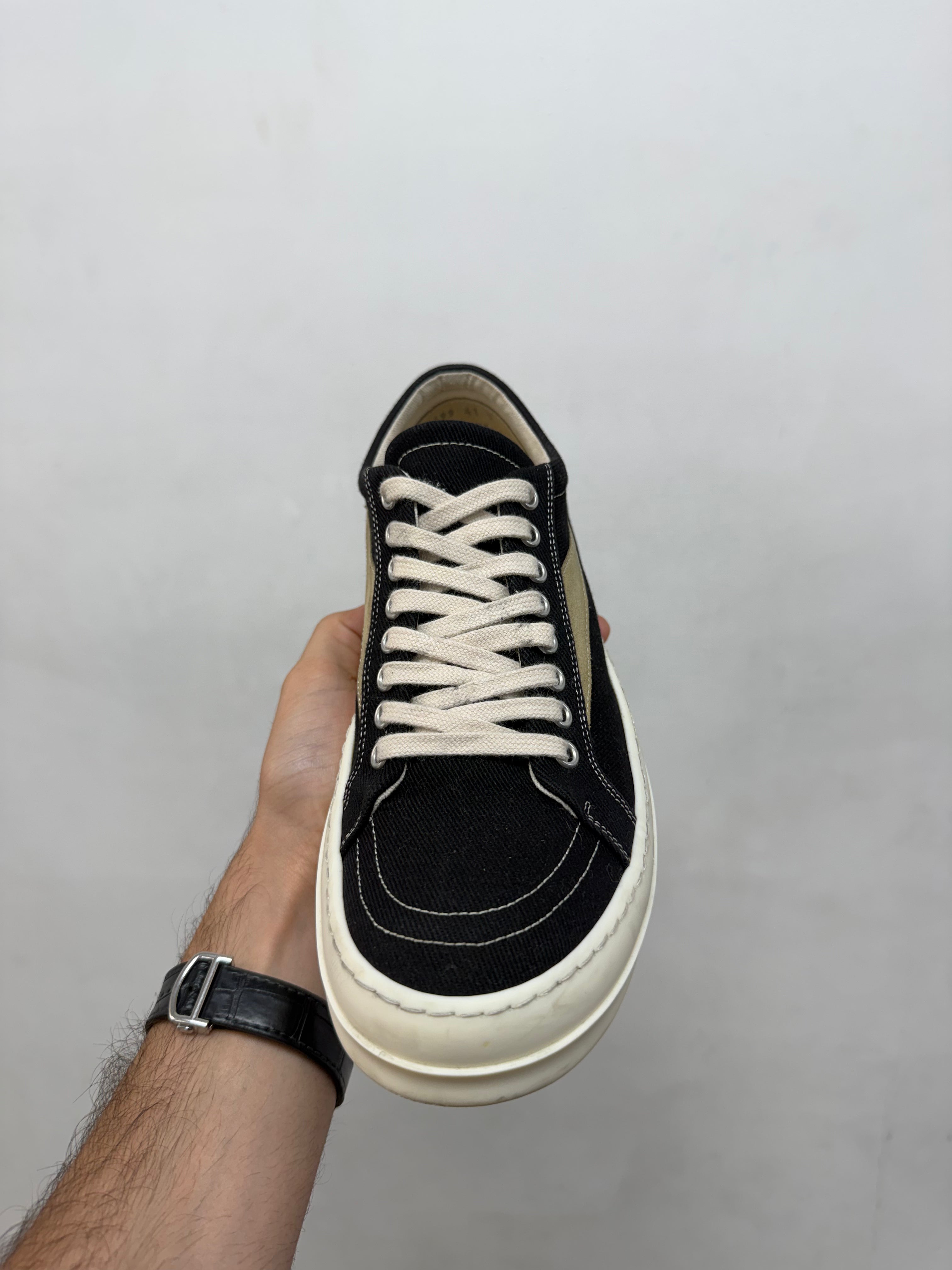 Rick Owens Black & Milk 'DRKSHDW' Vintage Low Sneakers