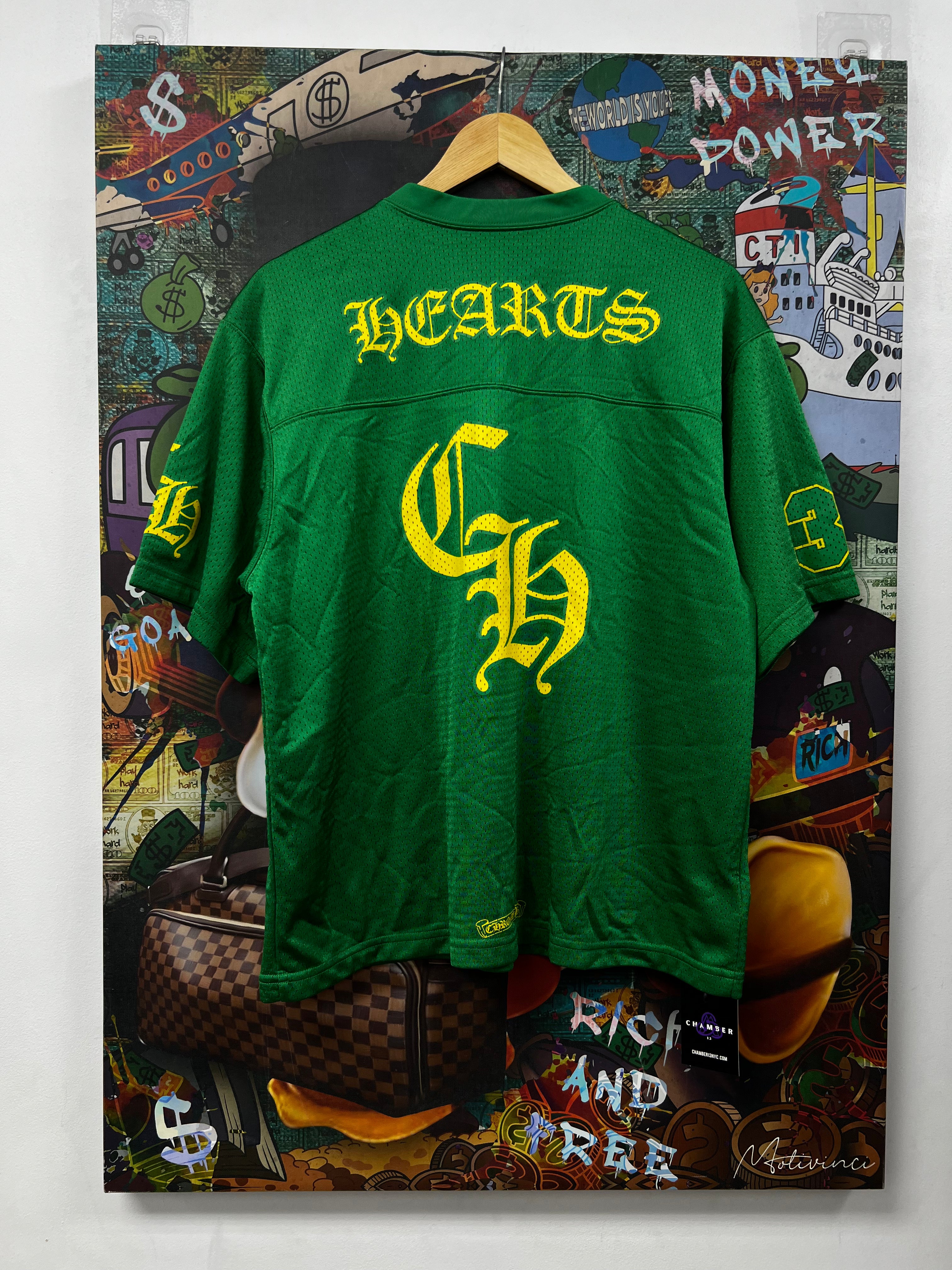 Chrome Hearts Green Yellow Mesh SS Jersey