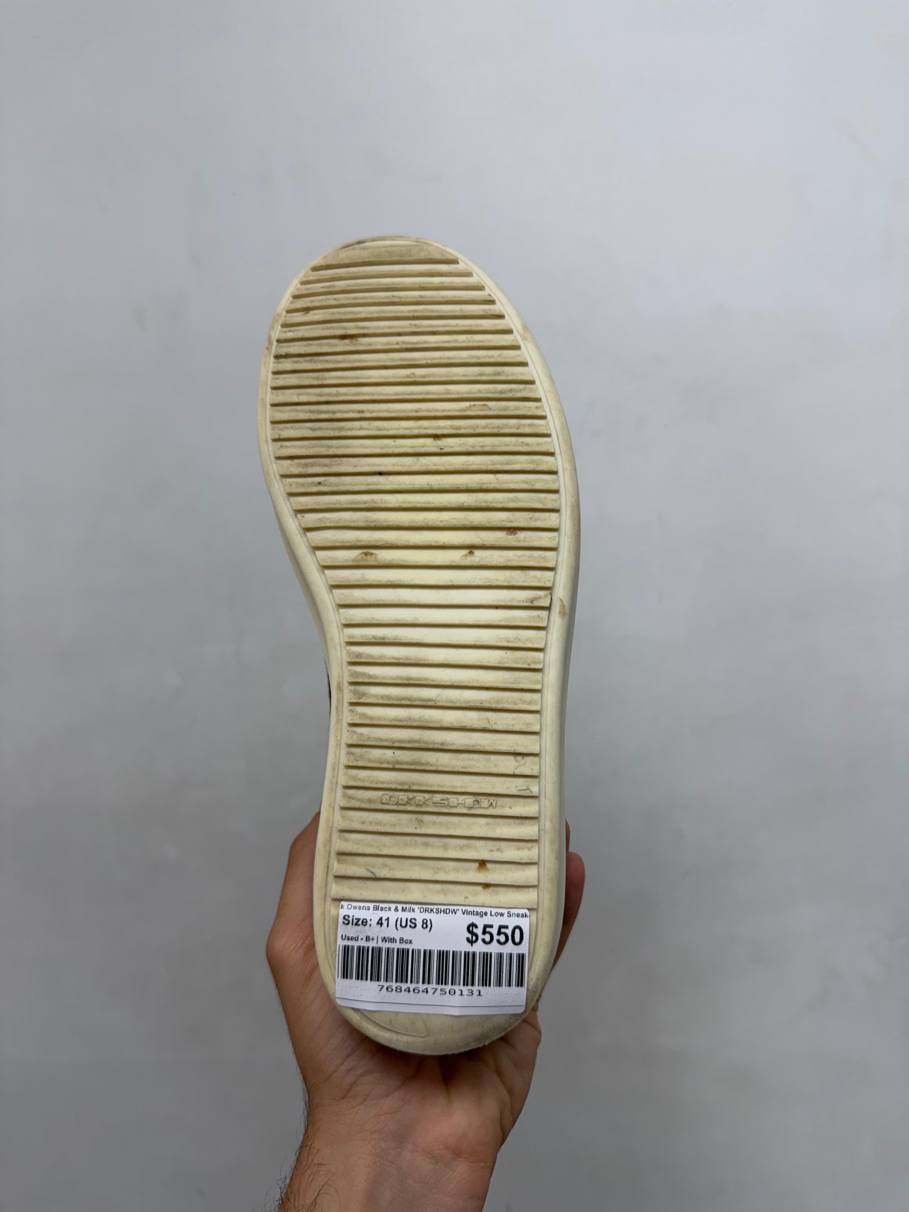 Rick Owens Black & Milk 'DRKSHDW' Vintage Low Sneakers