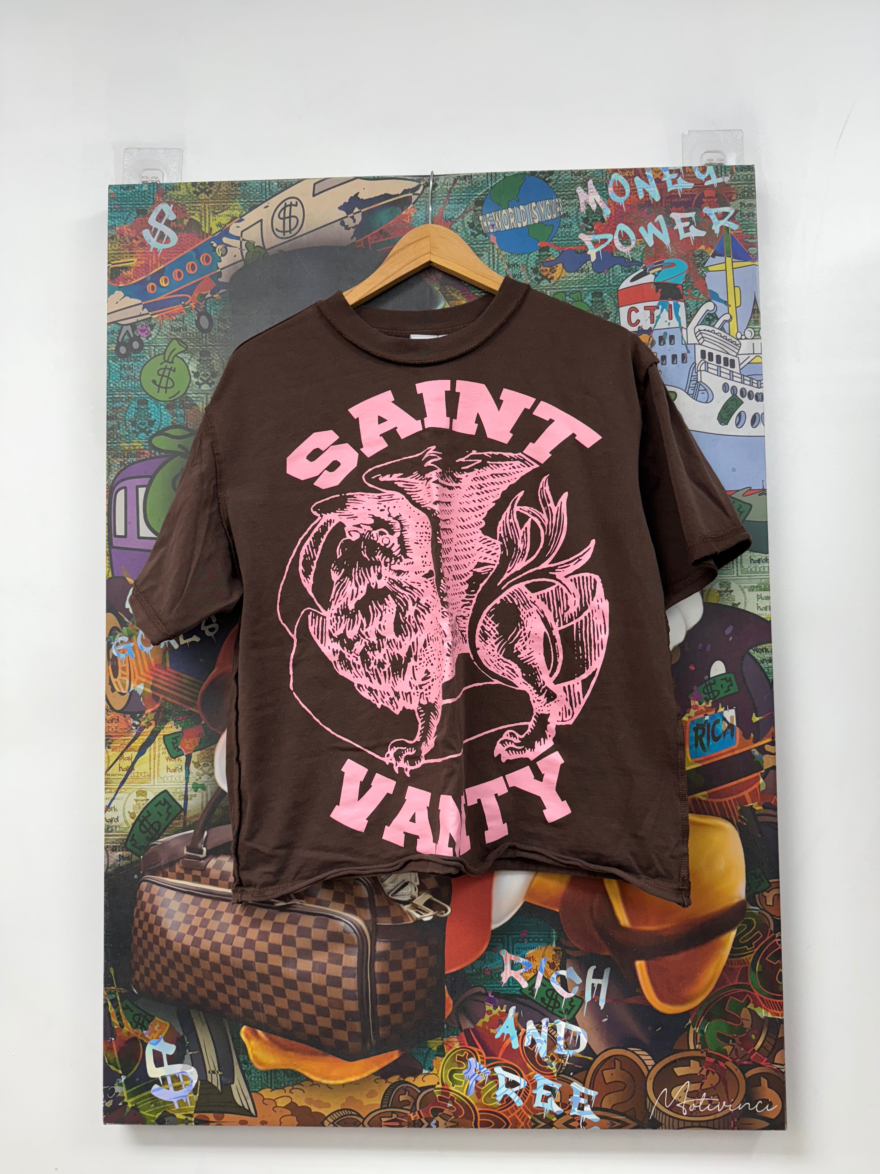 Saint Vanity Brown Pink Griffin Tee