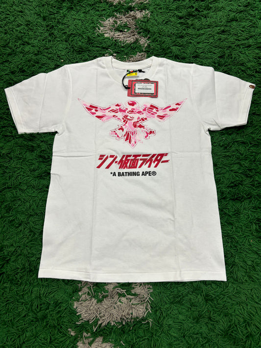 BAPE Falcon Tee White Pink New Small With Tags