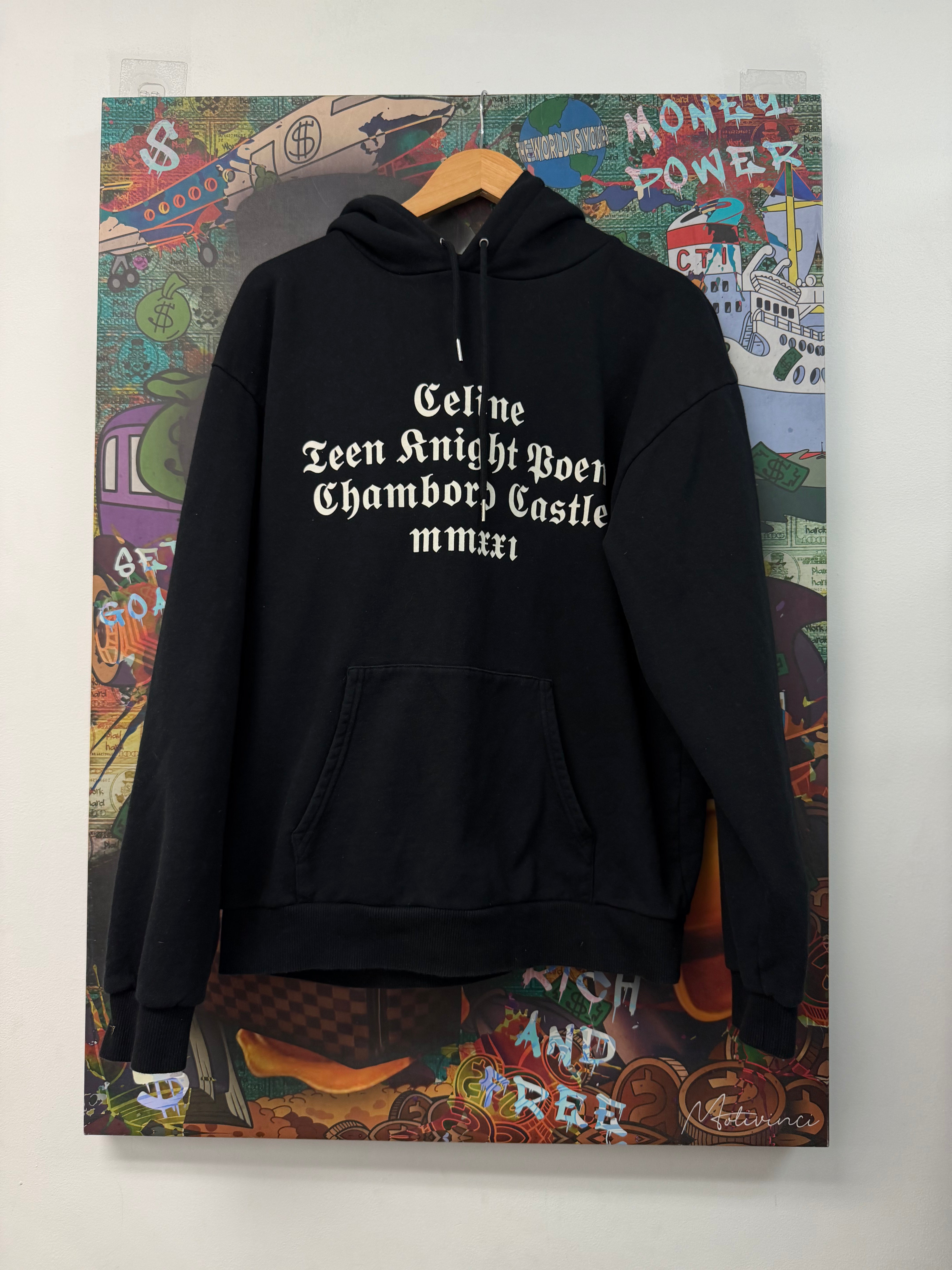 Celine Black White Teen Knight Poem Hoodie