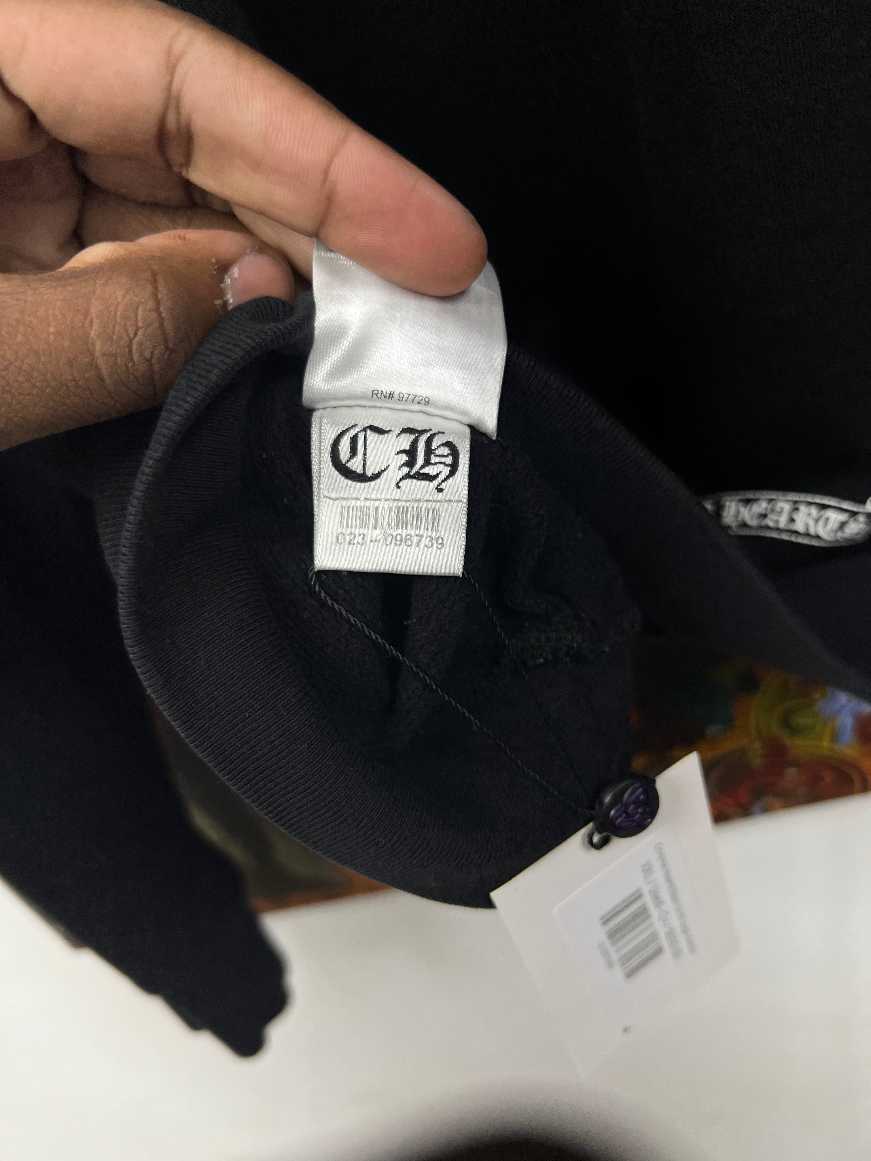 Chrome Hearts Black Scroll Logo Hoodie