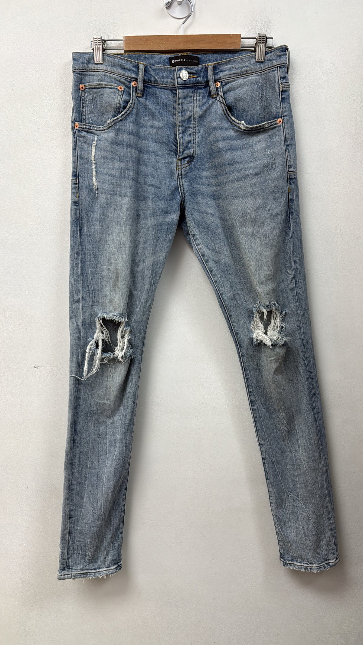 Purple Brand Light Wash Blowout P002 Jeans