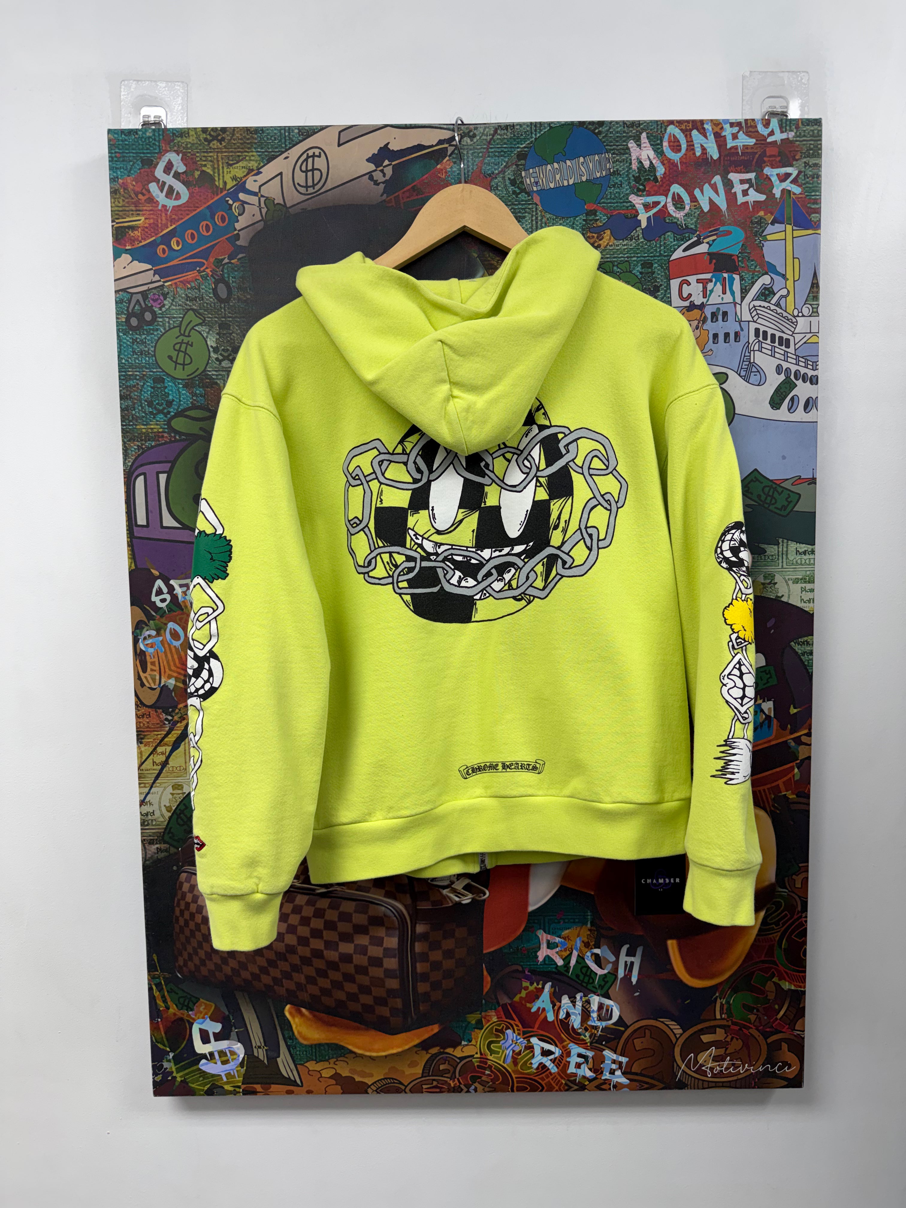 Chrome Hearts Matty Boy Link Thermal Lime Green Hoodie