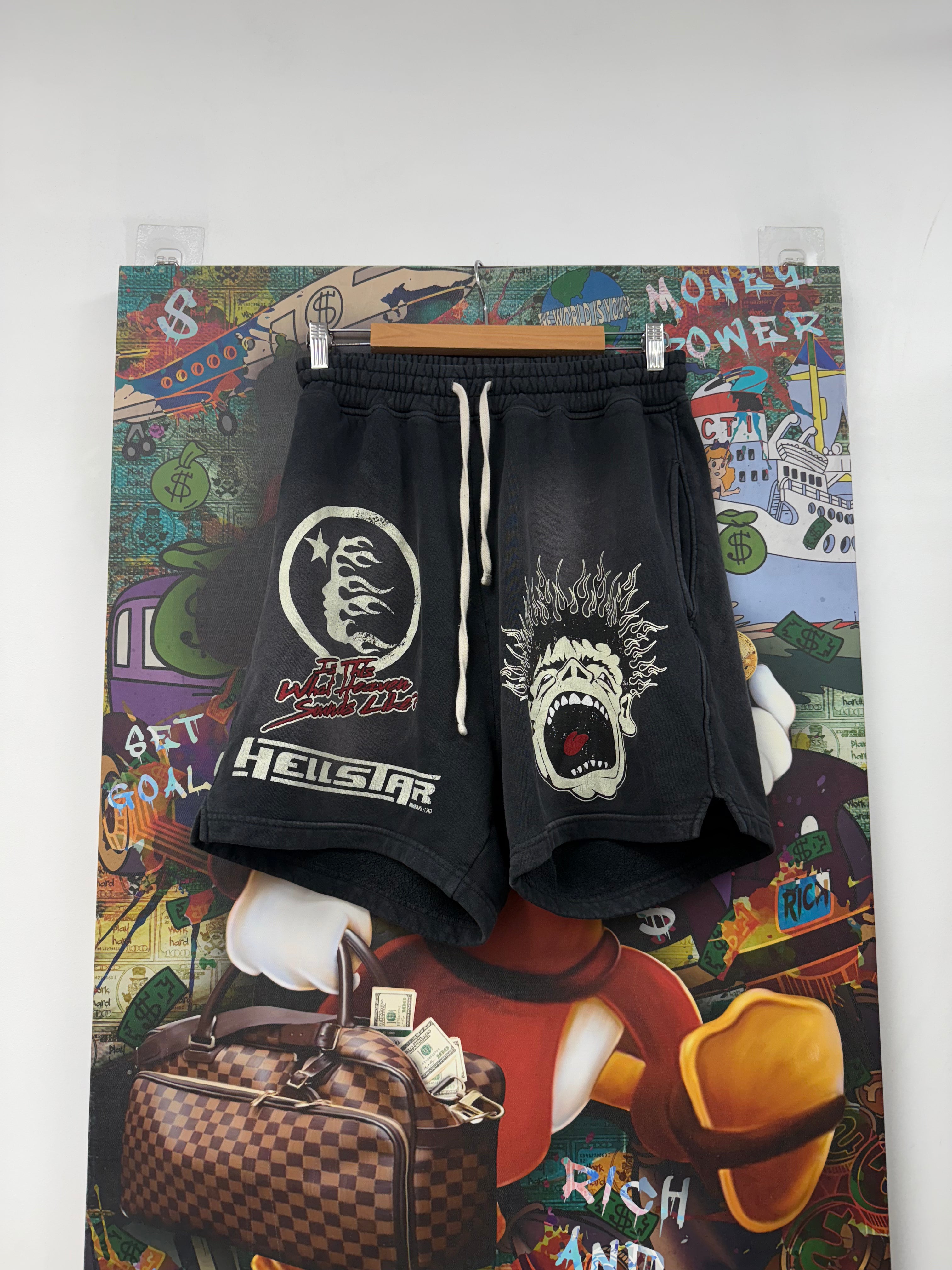 Hellstar Black Red Face Shorts