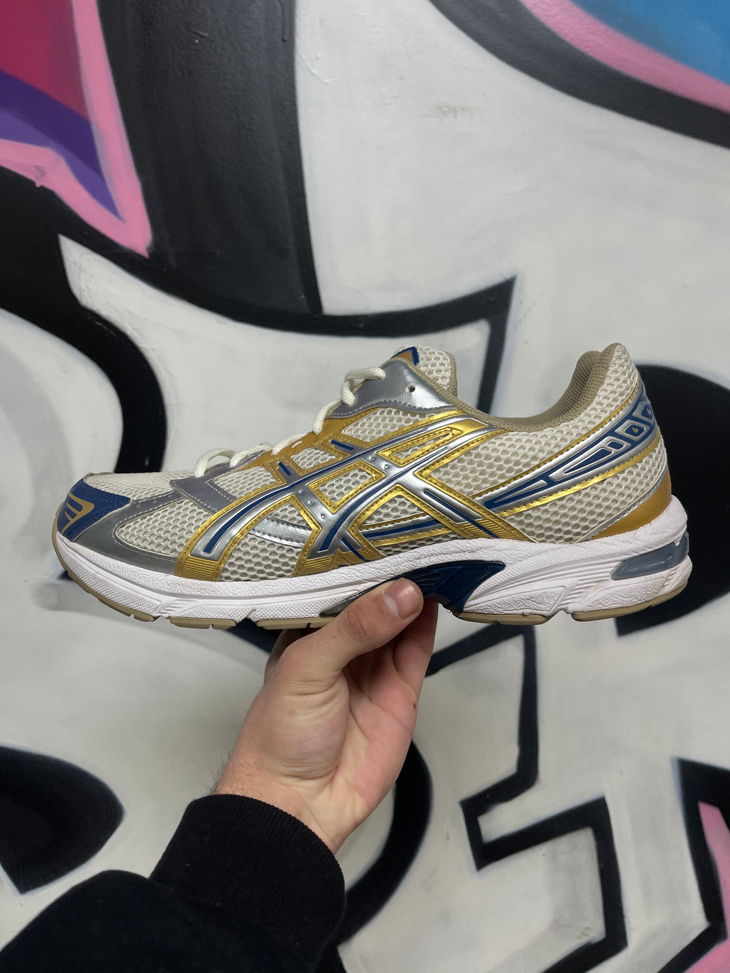 ASICS Gel 1130 Cream Pure Silver Gold Blue Sneakers