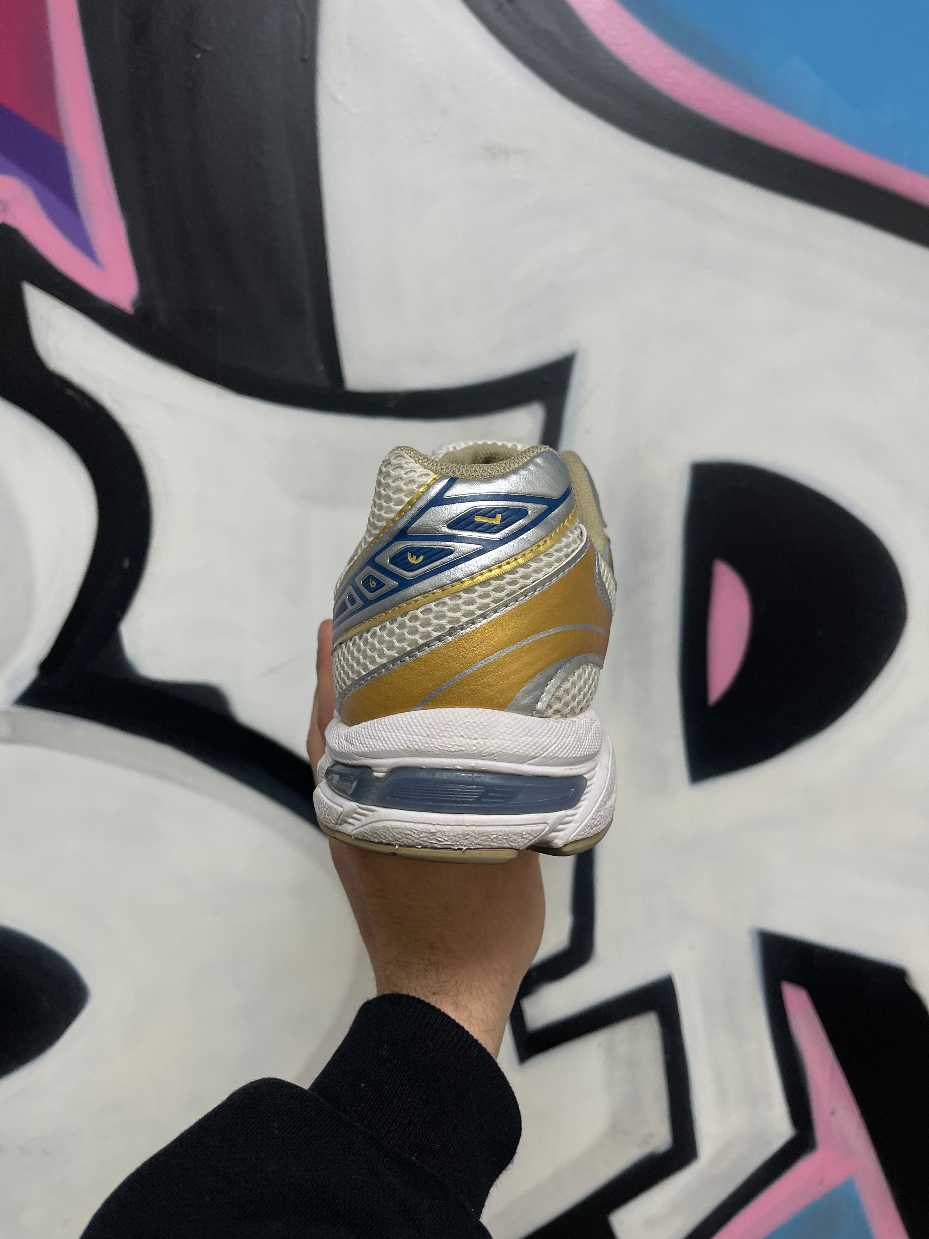 ASICS Gel 1130 Cream Pure Silver Gold Blue Sneakers