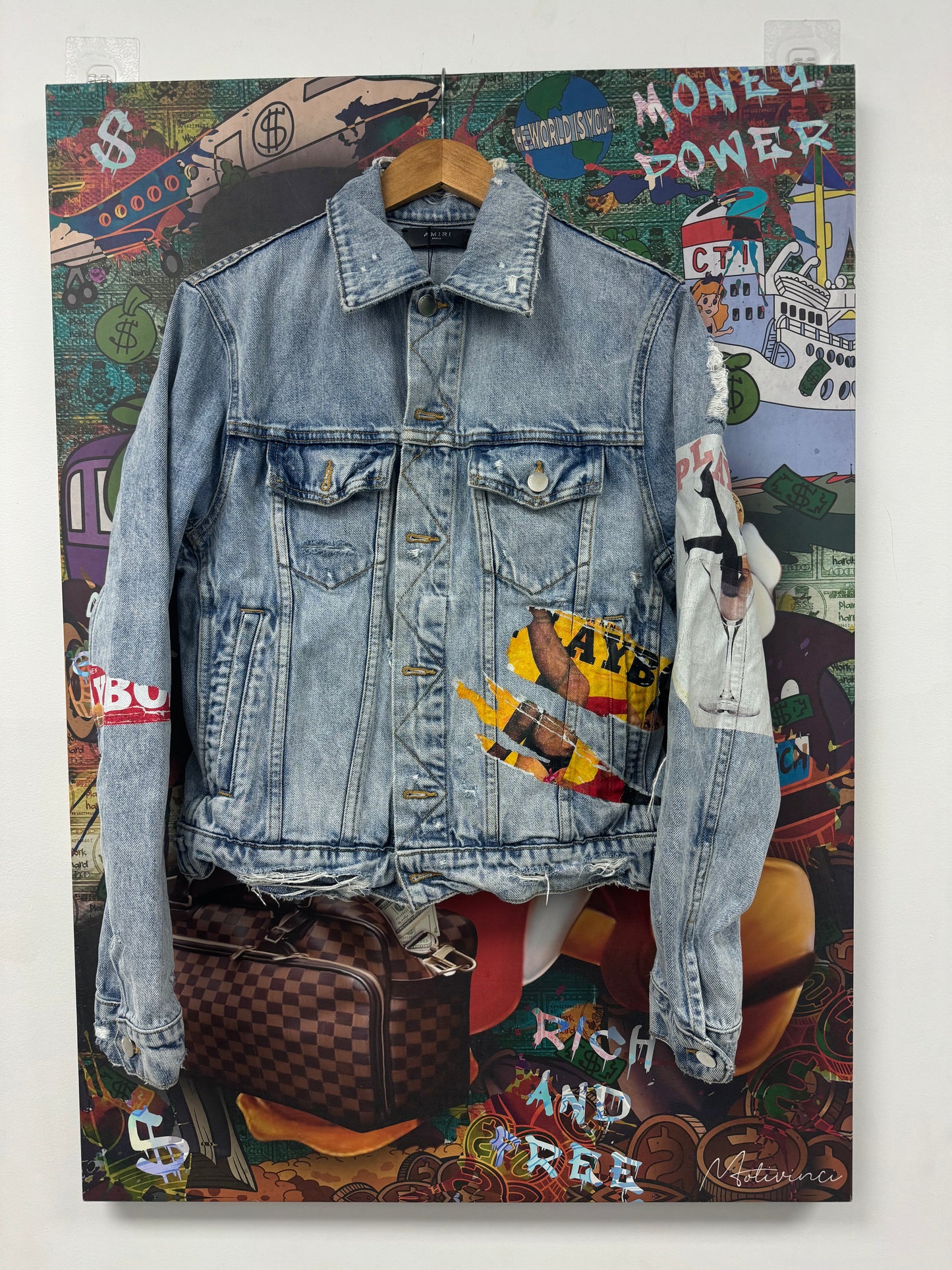 Amiri Playboy Magazine Jean Jacket  Used Small  N/A