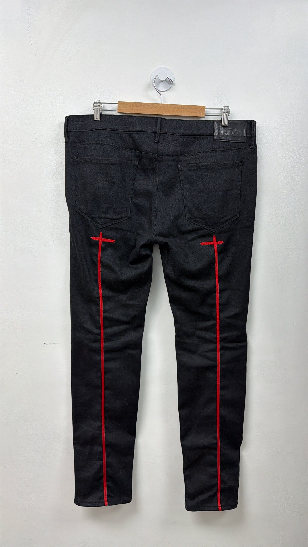 RTA Black Red Cross Jeans