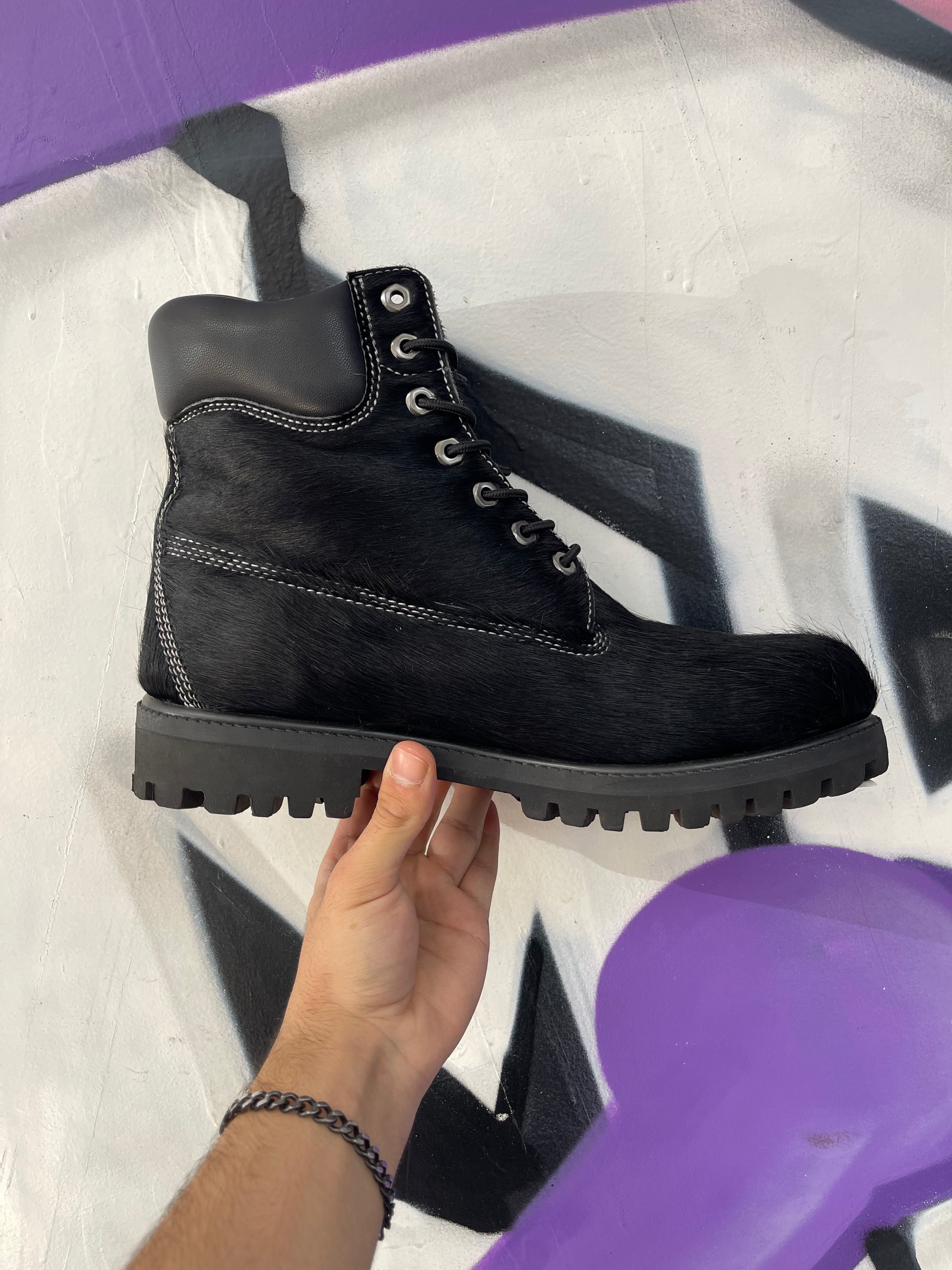 Sicko Black Red Ponyhair Boots