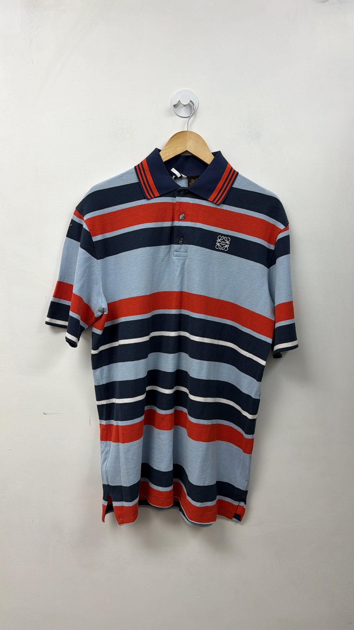 Loewe Blue Orange Striped Anagram Polo