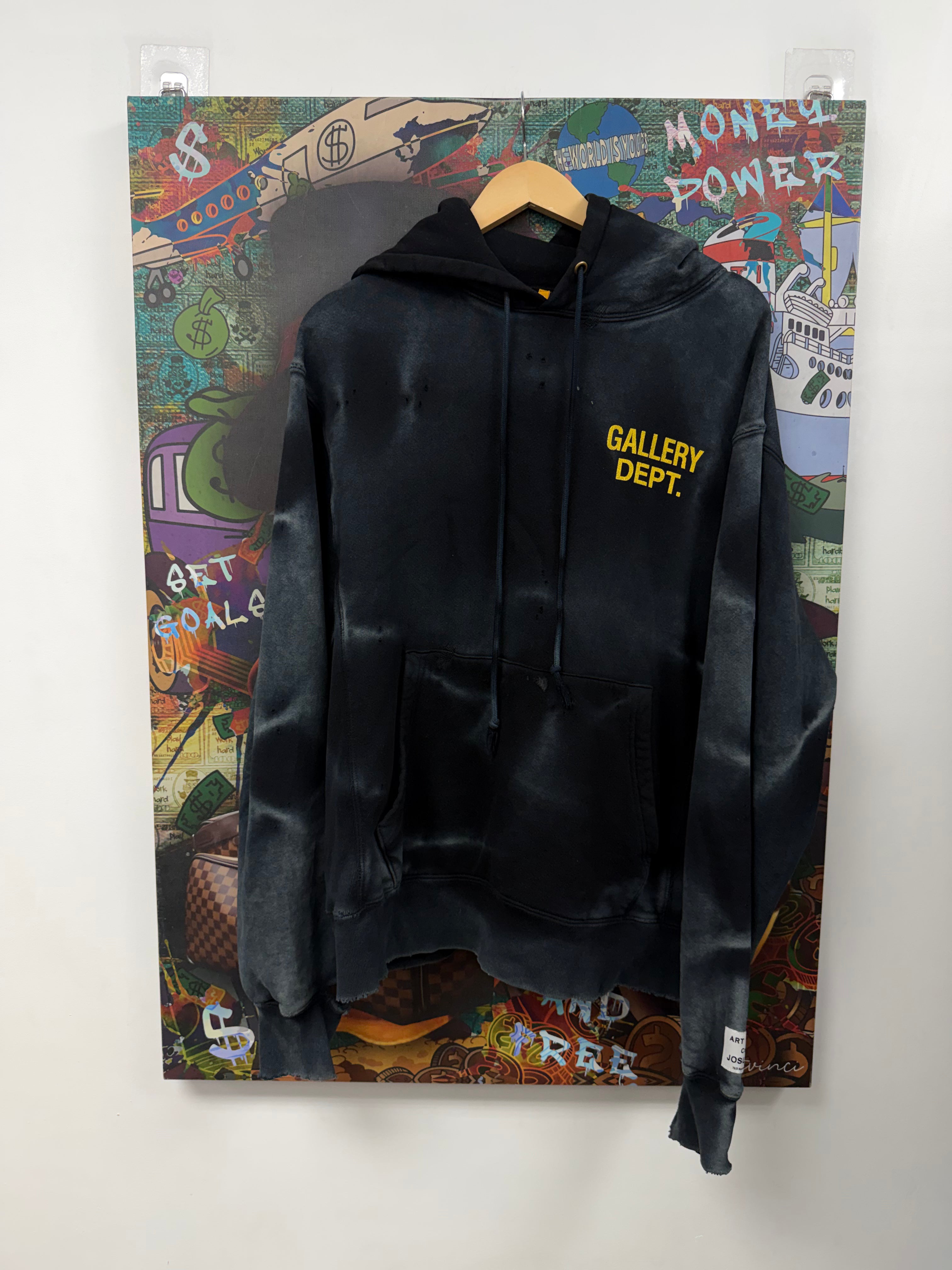 Gallery Dept Black Yellow Sunfade Hoodie
