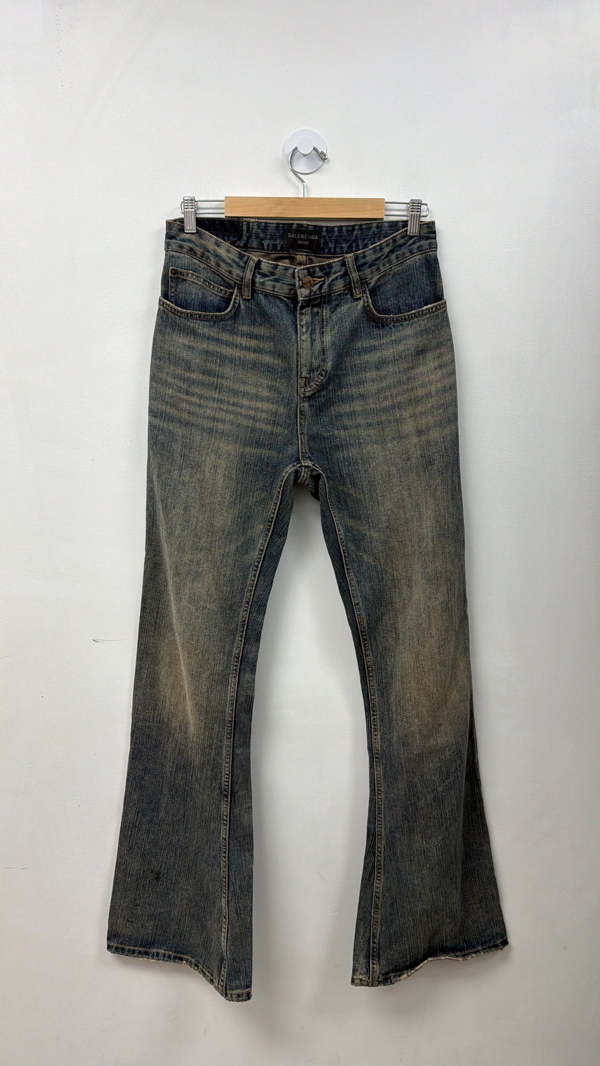 Balenciaga Vintage Wash Baggy Flared Jeans