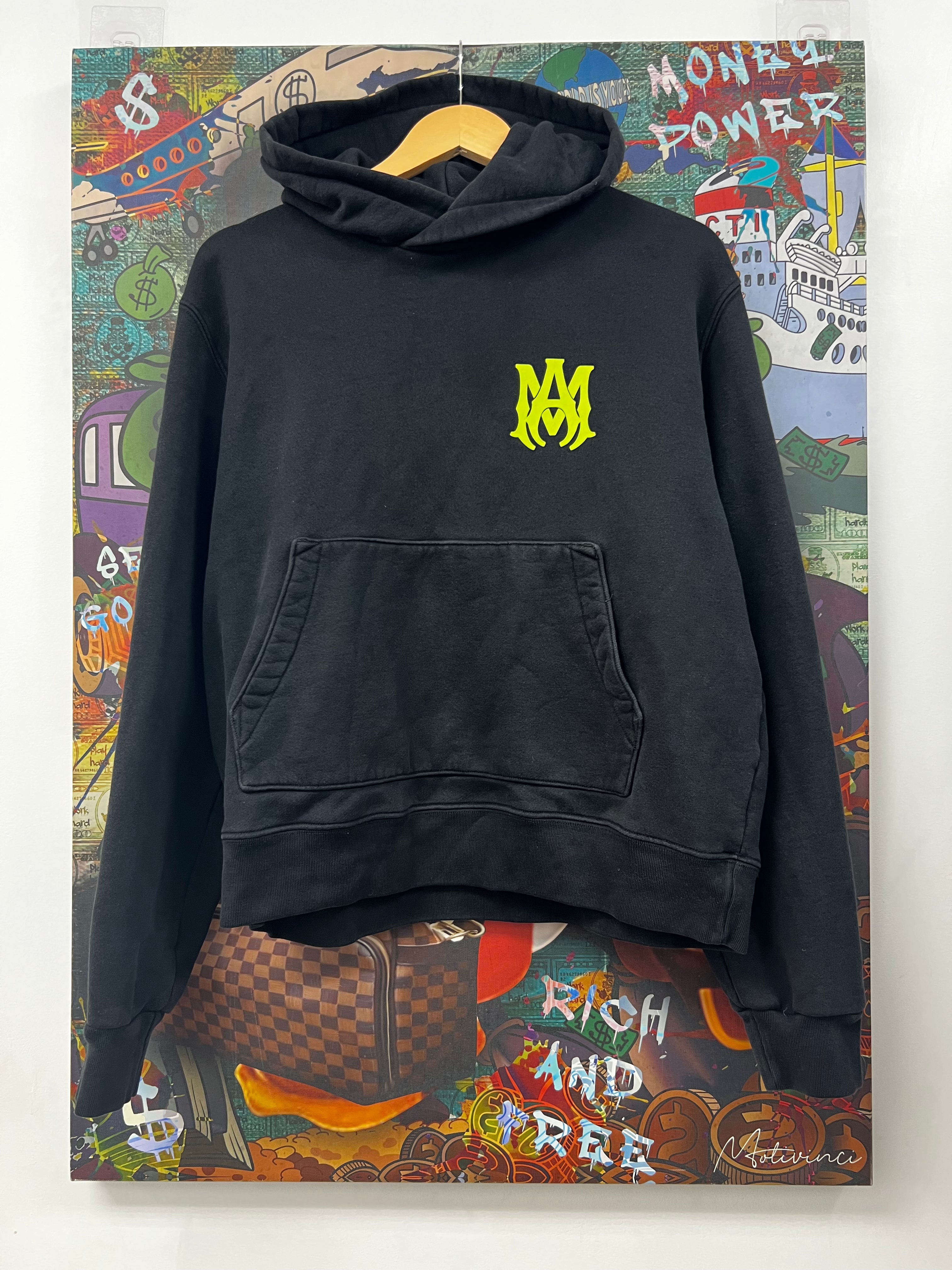 Amiri Black Lime MA Hoodie