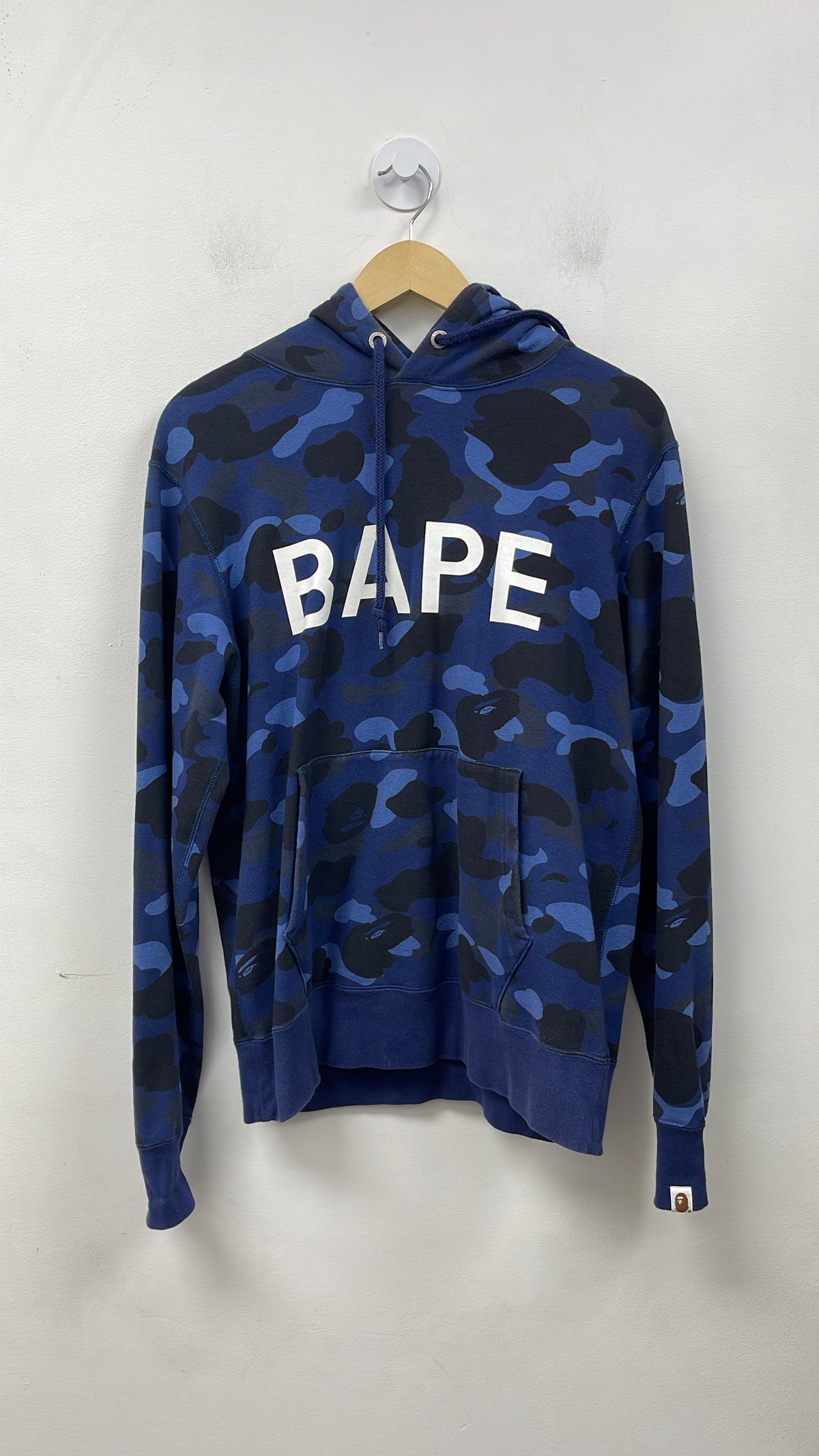BAPE Blue Camo White Logo Hoodie