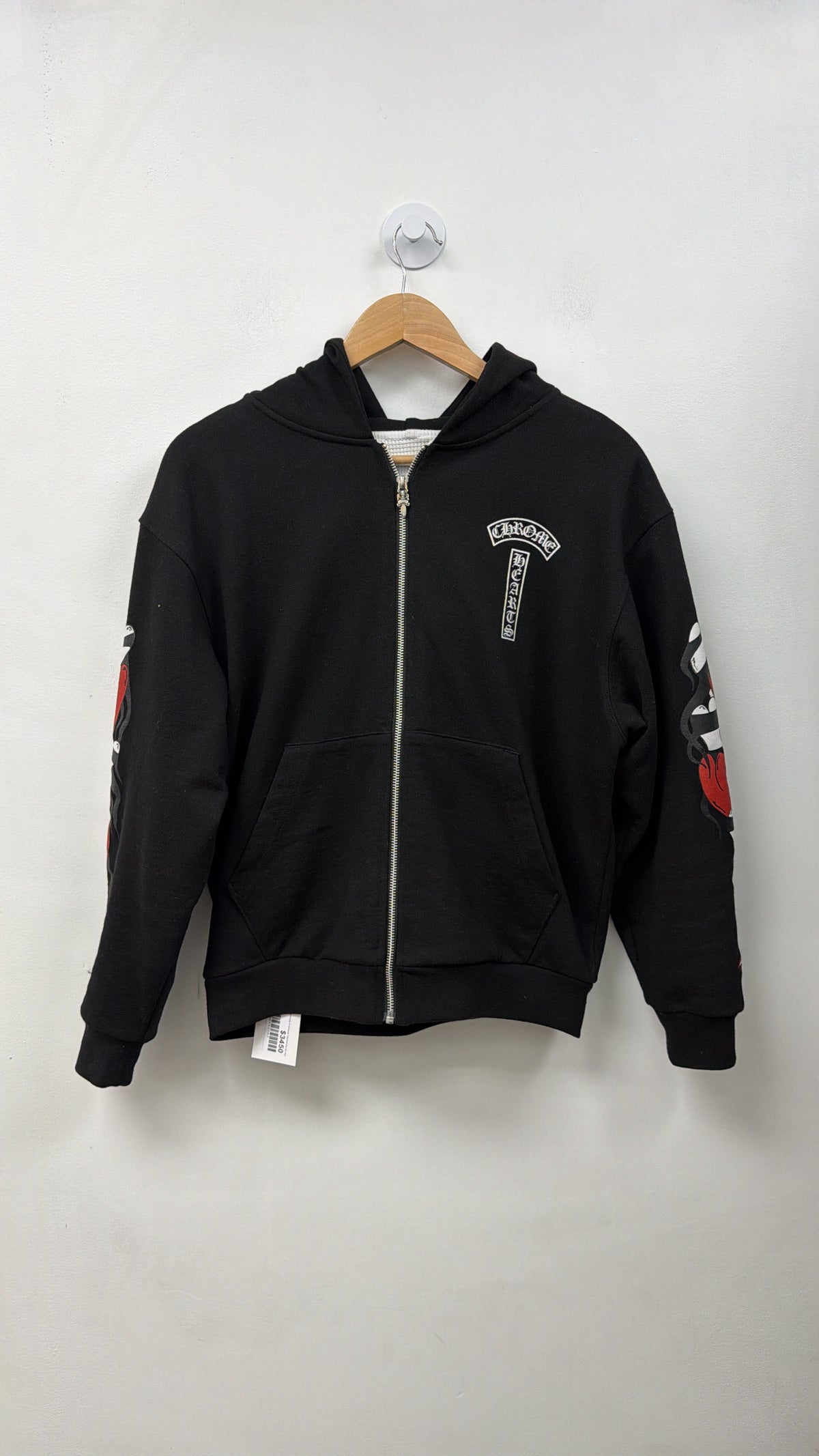 Chrome Hearts Black Pussy N Chrome Thermal Zip Up Hoodie