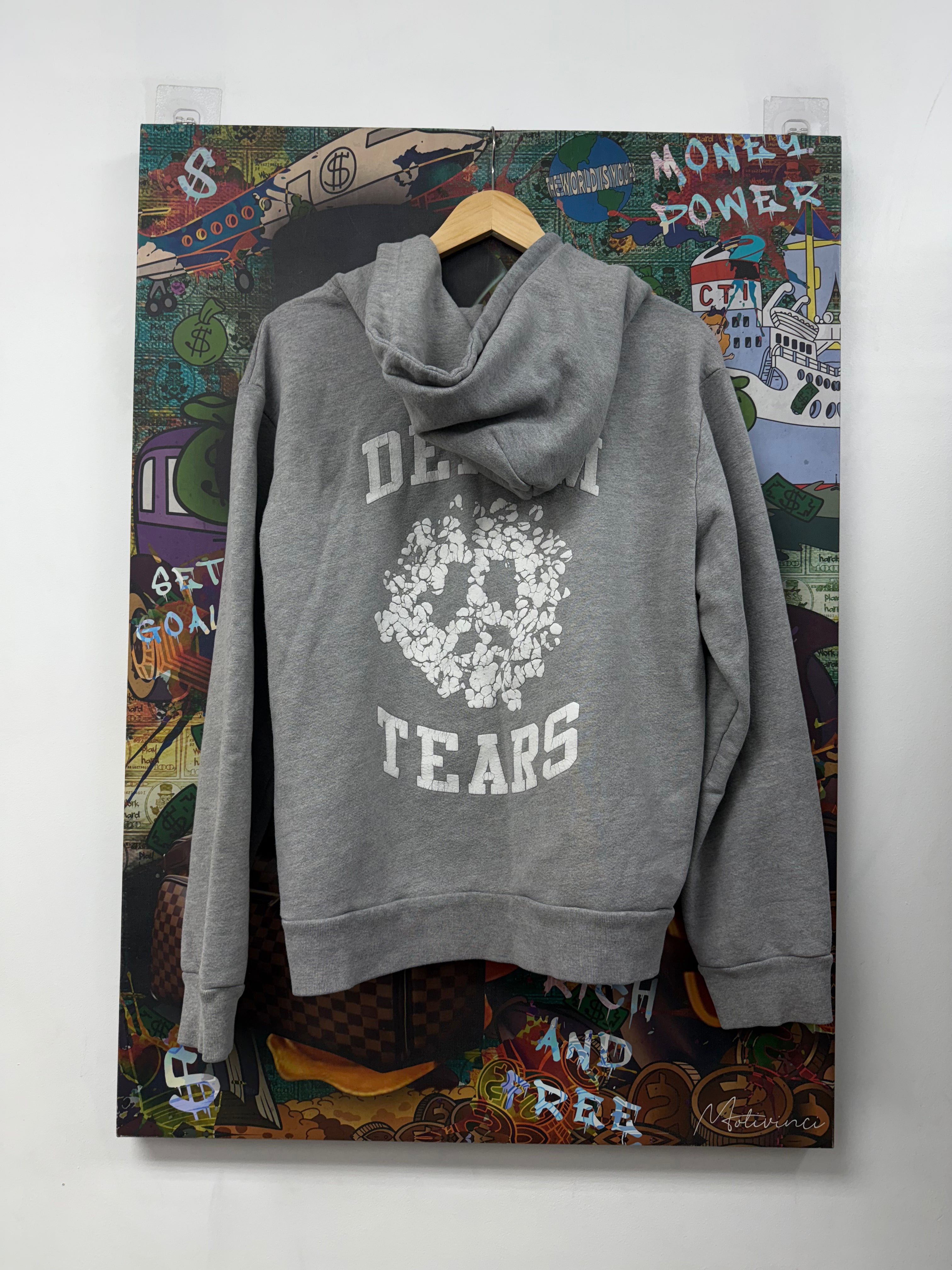 Denim Tears Grey White University Zip Up