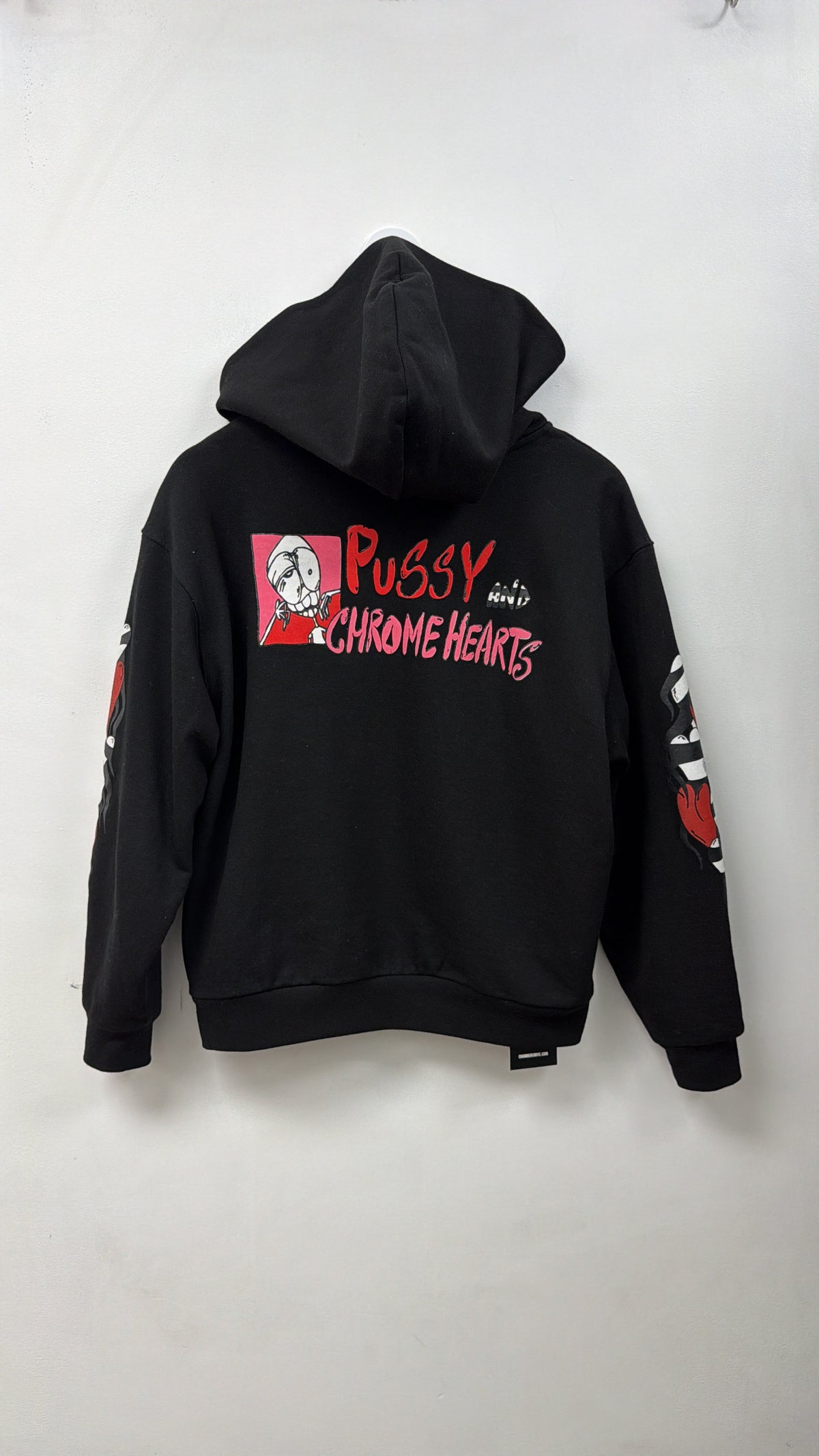 Chrome Hearts Black Pussy N Chrome Thermal Zip Up Hoodie