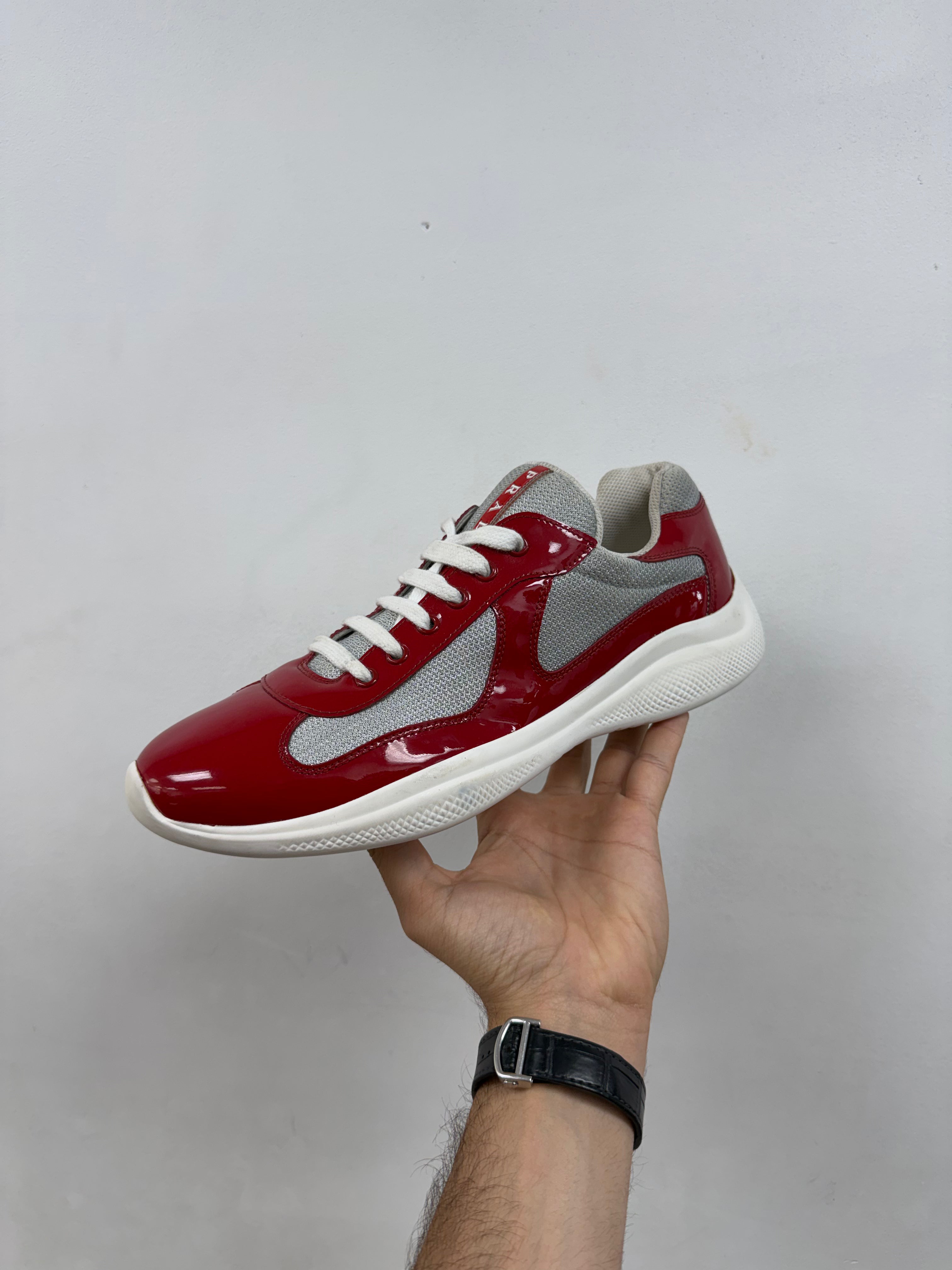 Prada Red White Cups Sneakers