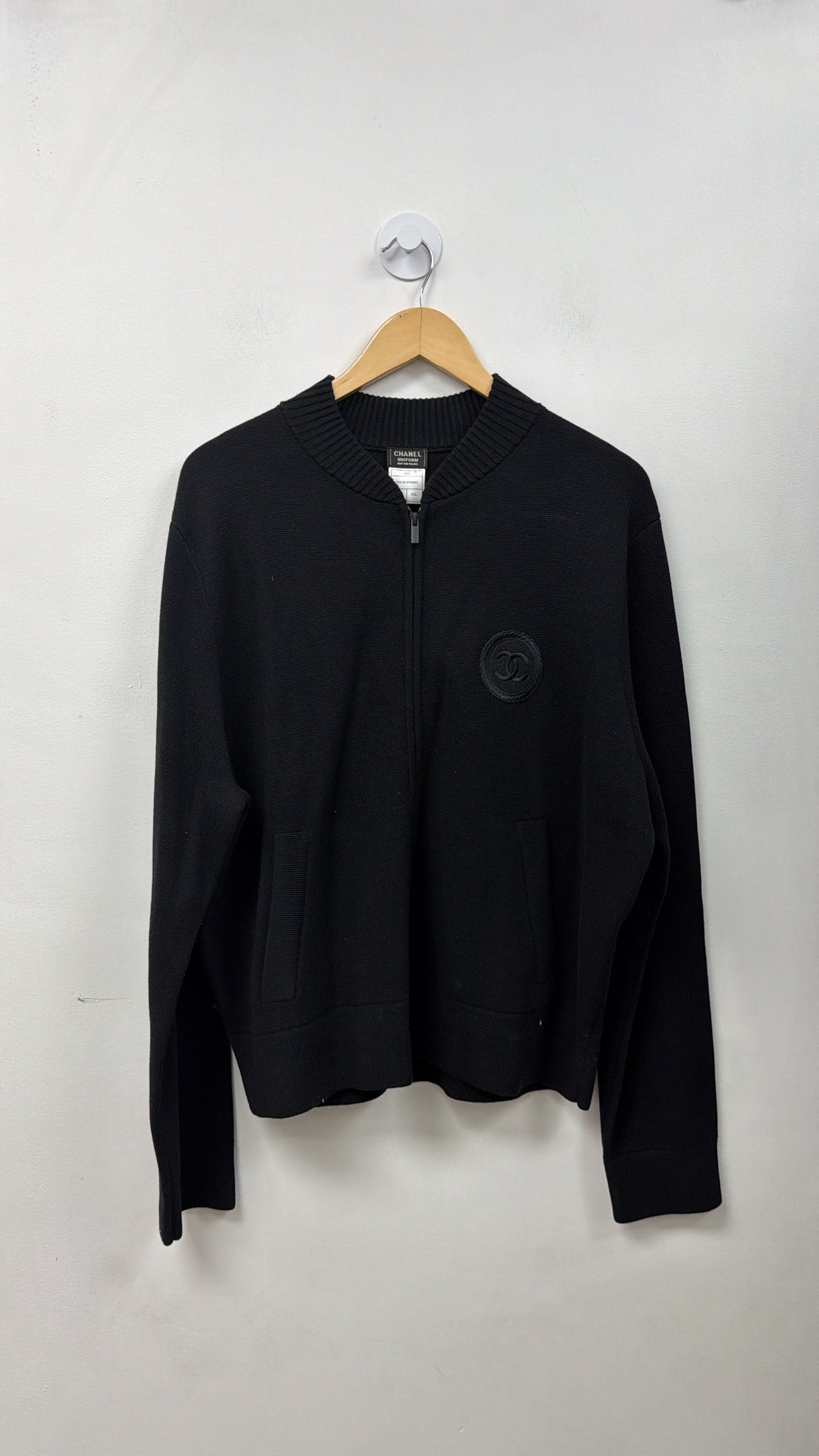 Chanel Black Knit Uniform Zip Up