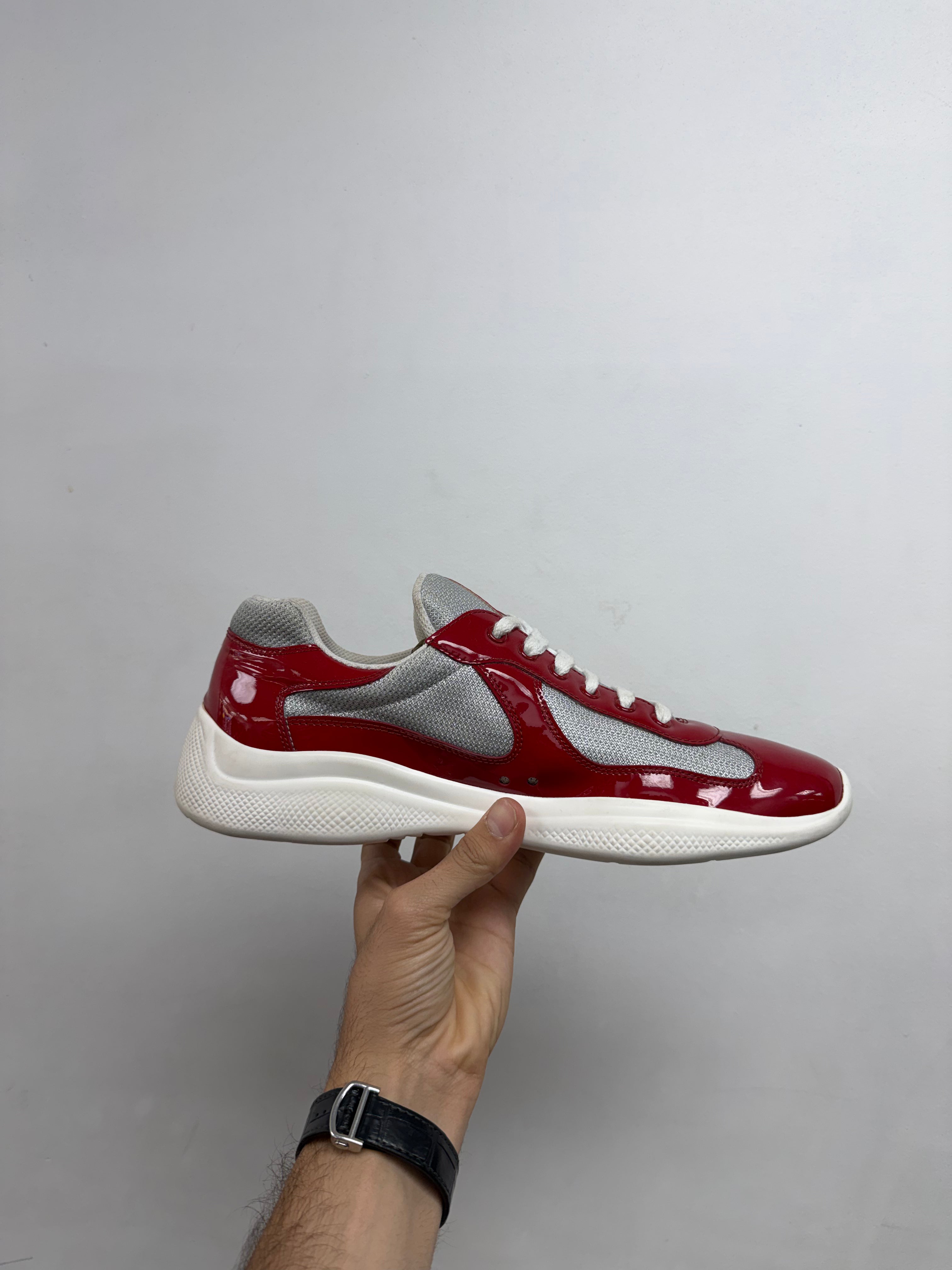 Prada Red White Cups Sneakers
