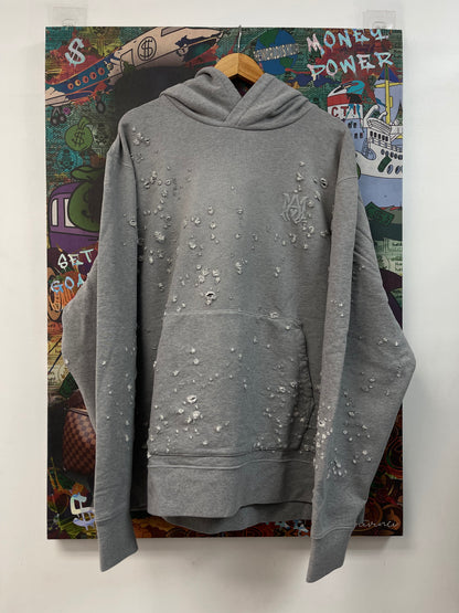 Amiri Shotgun Embroidered Grey Hoodie