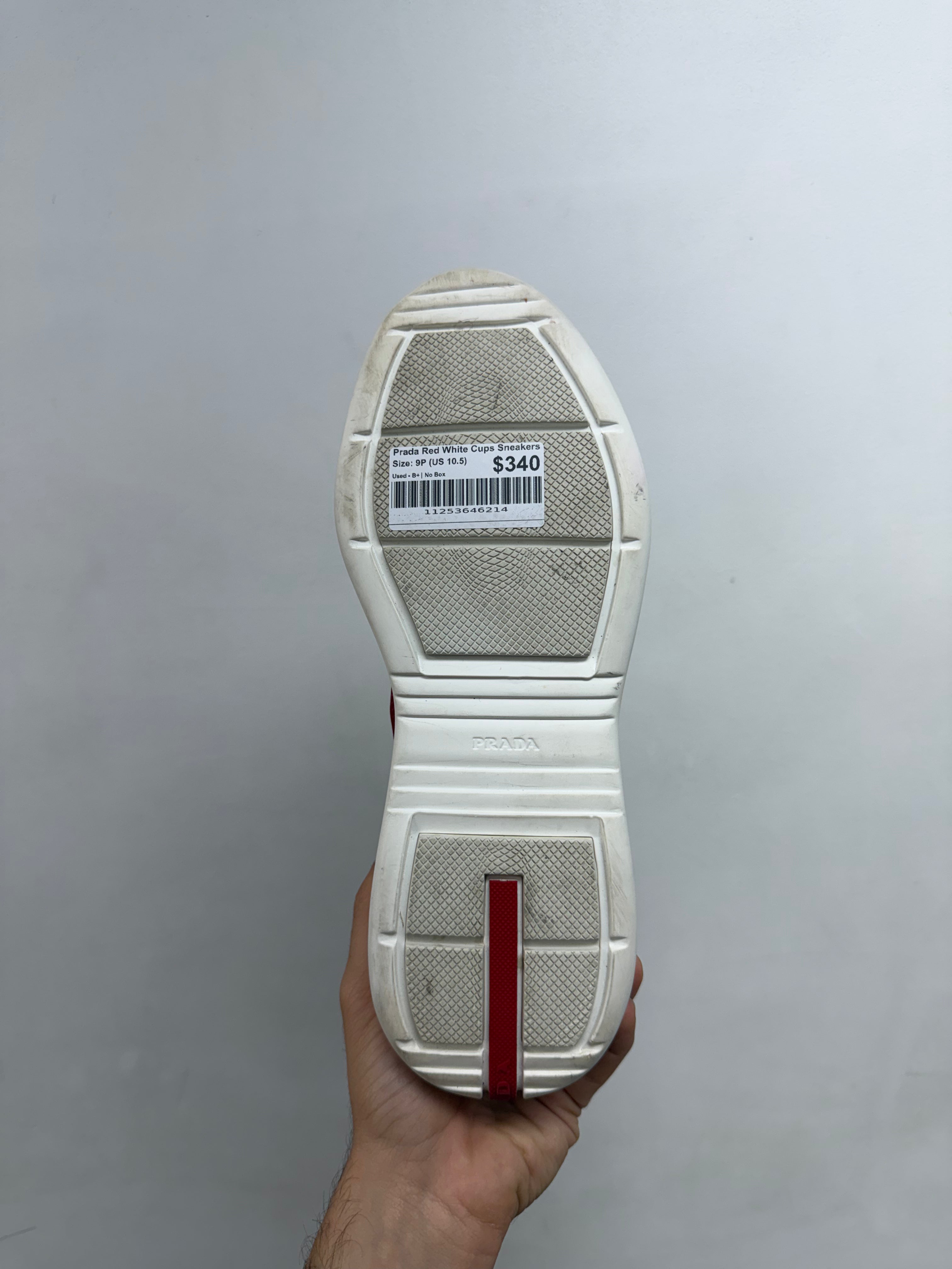 Prada Red White Cups Sneakers