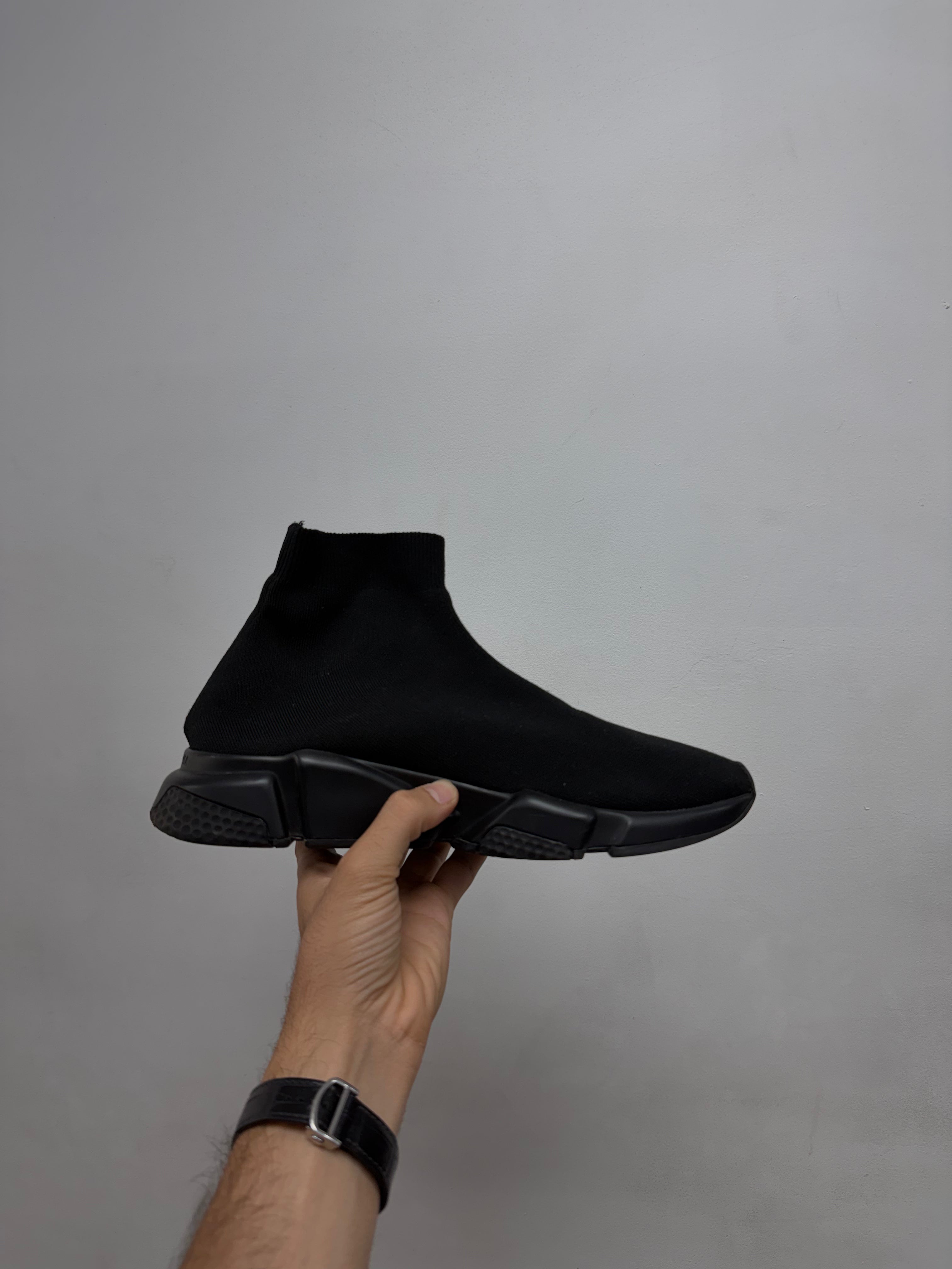 Balenciaga Black White Sock Runner Sneakers