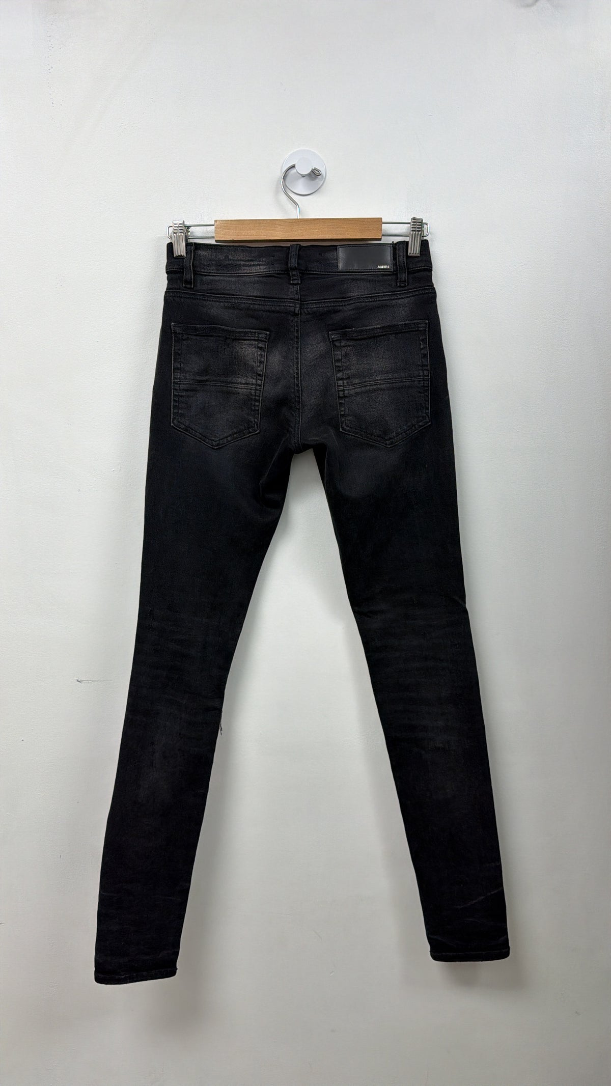 Amiri Black Wash Studded Art Patchwork Jeans