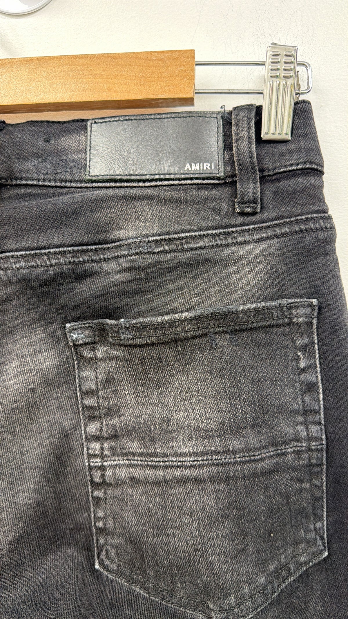 Amiri Black Wash Studded Art Patchwork Jeans