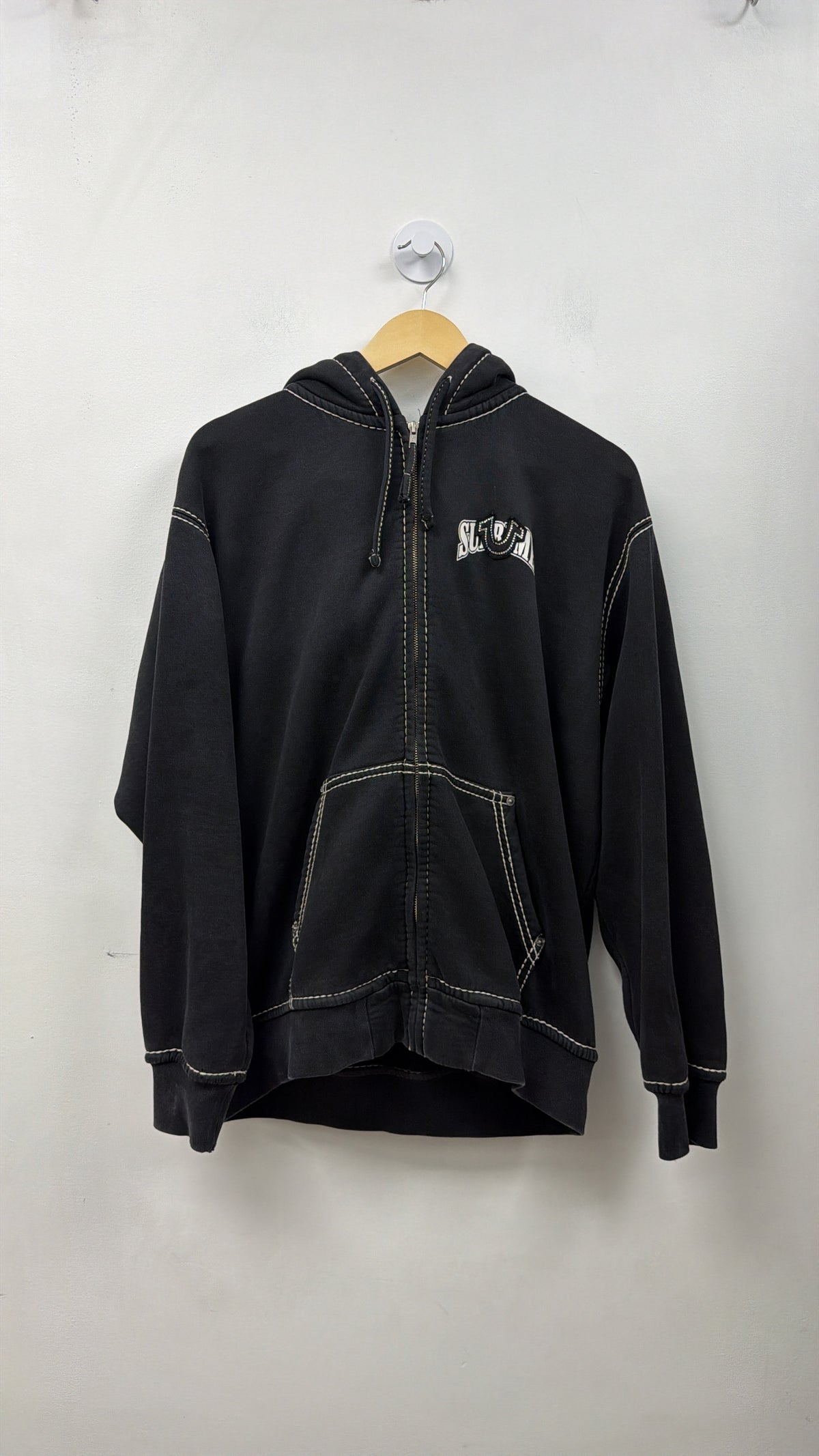 Supreme x True Religion Black Rhinestone Zip Up Hoodie