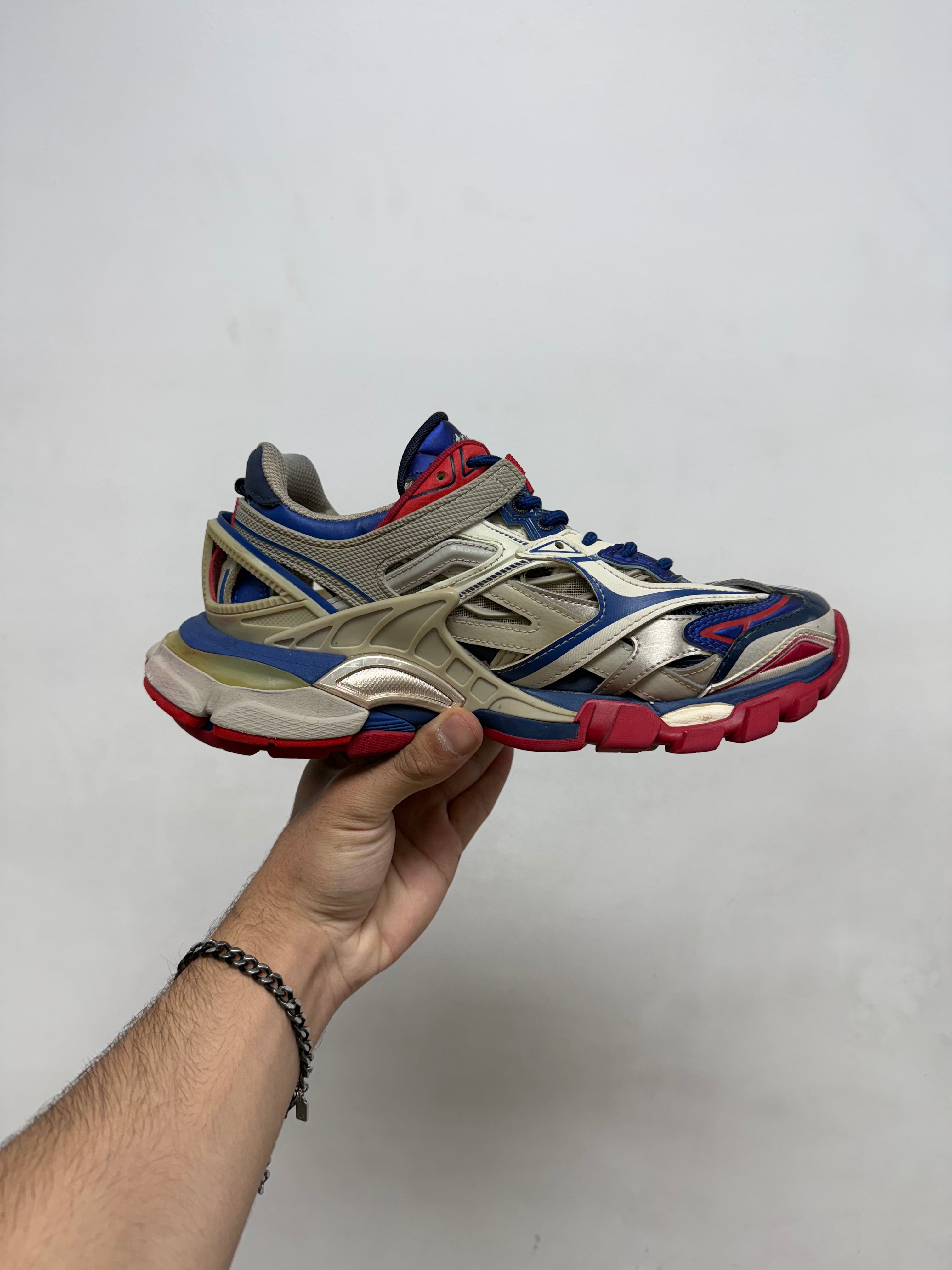 Balenciaga Red White Blue Track 2 Sneakers