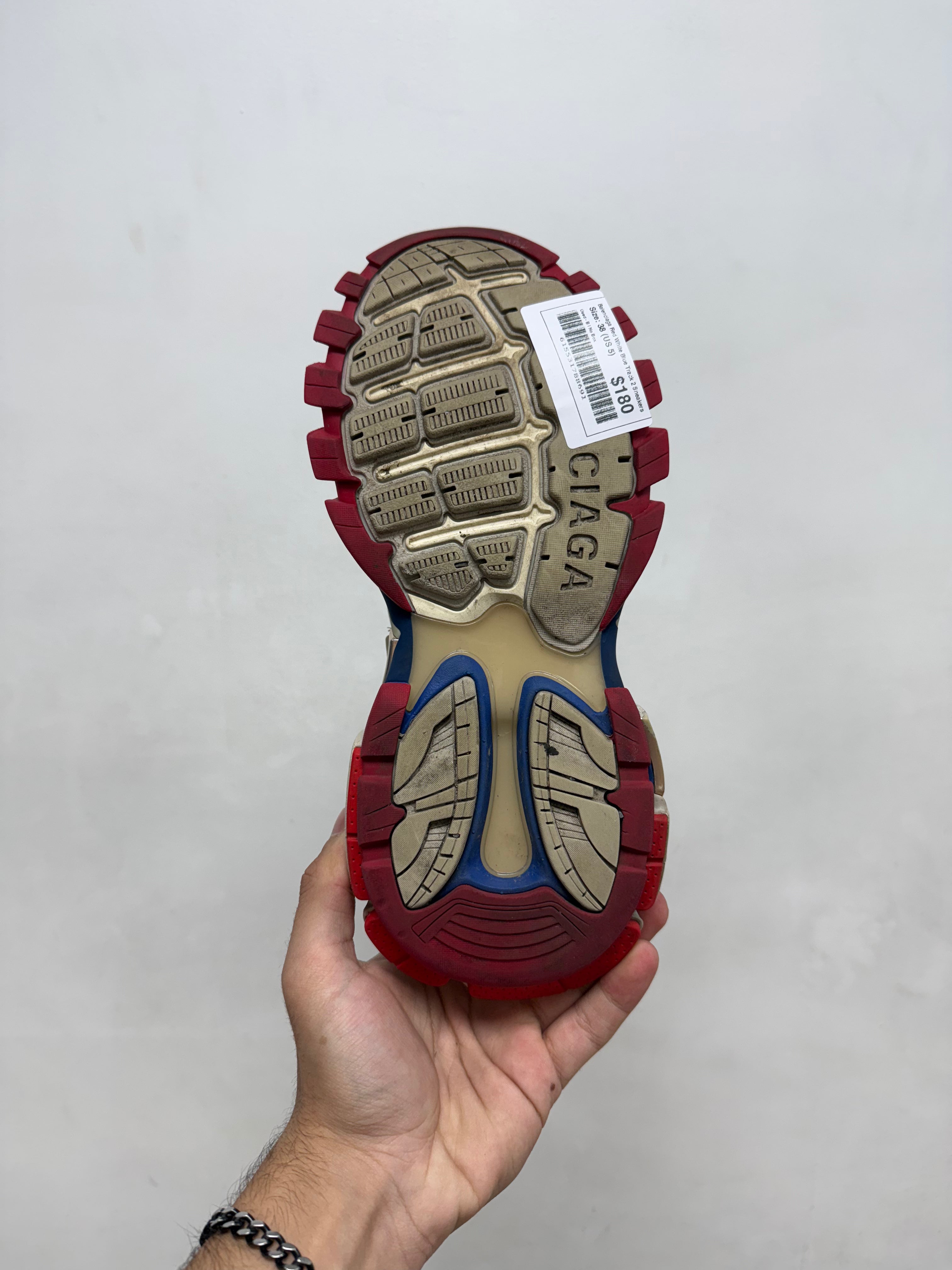 Balenciaga Red White Blue Track 2 Sneakers